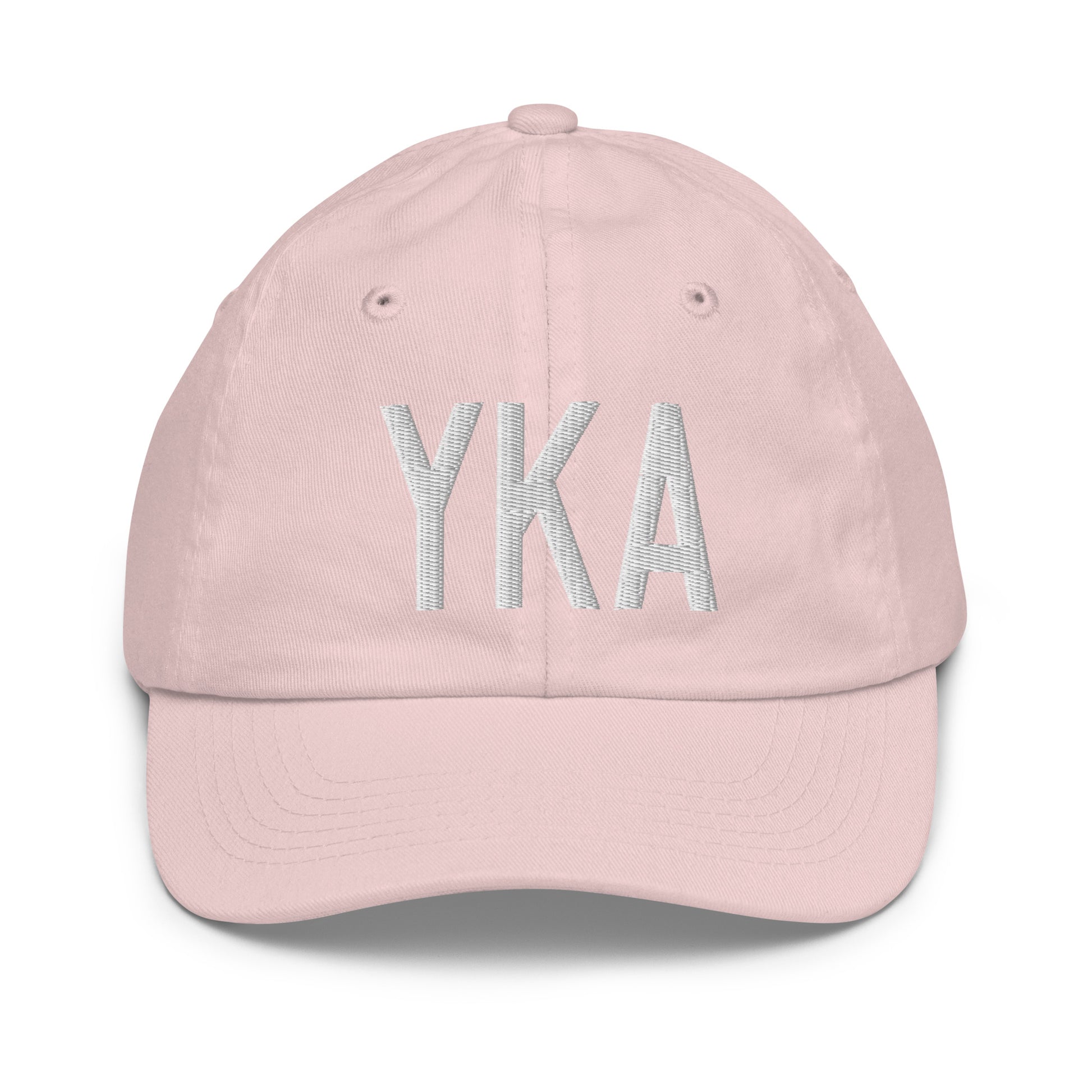 Airport Code Kid's Baseball Cap - White • YKA Kamloops • YHM Designs - Image 31