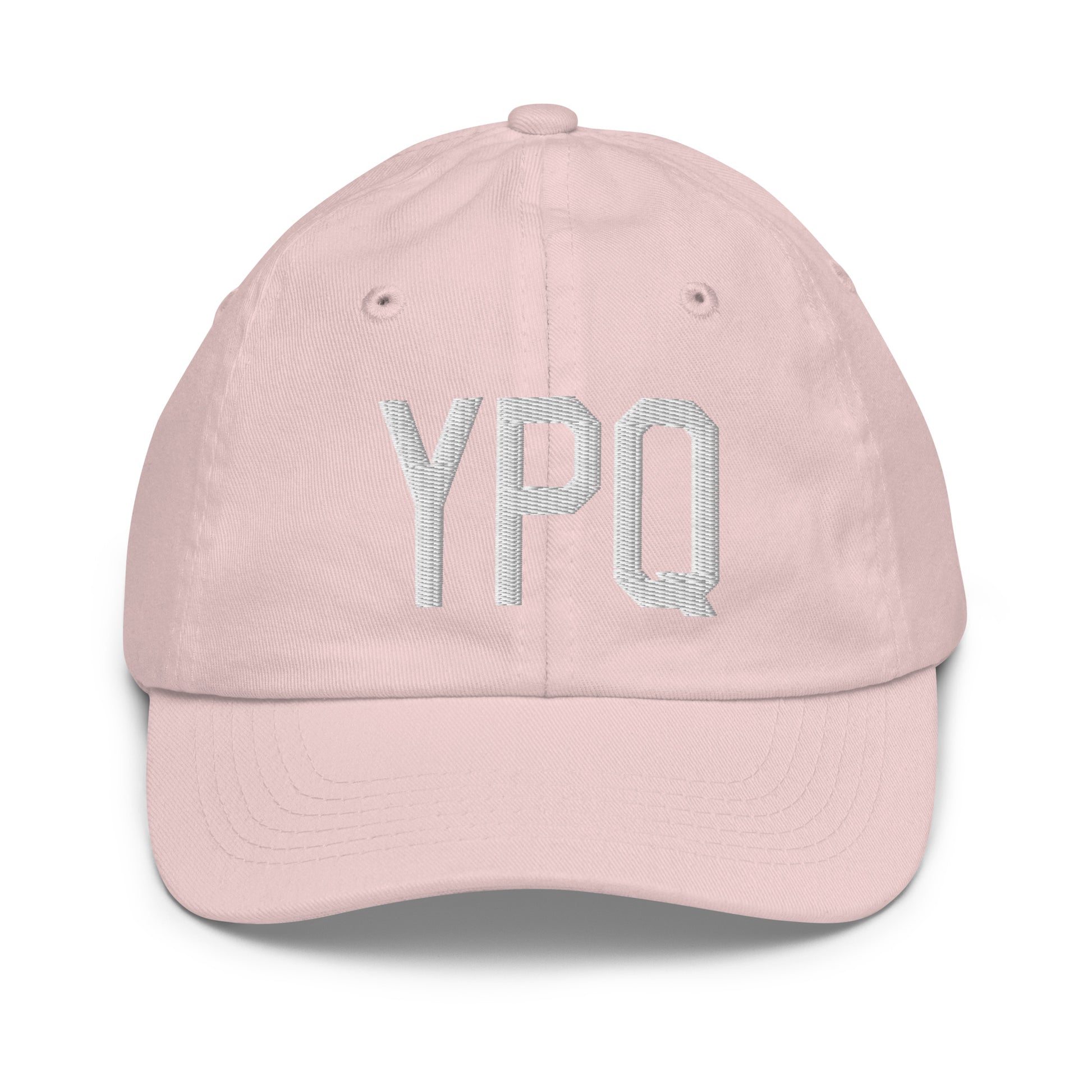 Airport Code Kid's Baseball Cap - White • YPQ Peterborough • YHM Designs - Image 31