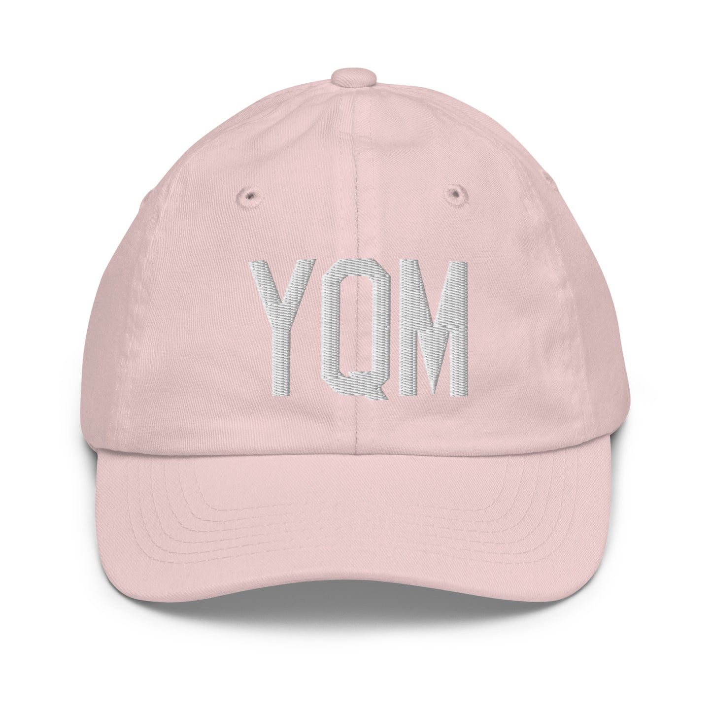 Airport Code Kid's Baseball Cap - White • YQM Moncton • YHM Designs - Image 31