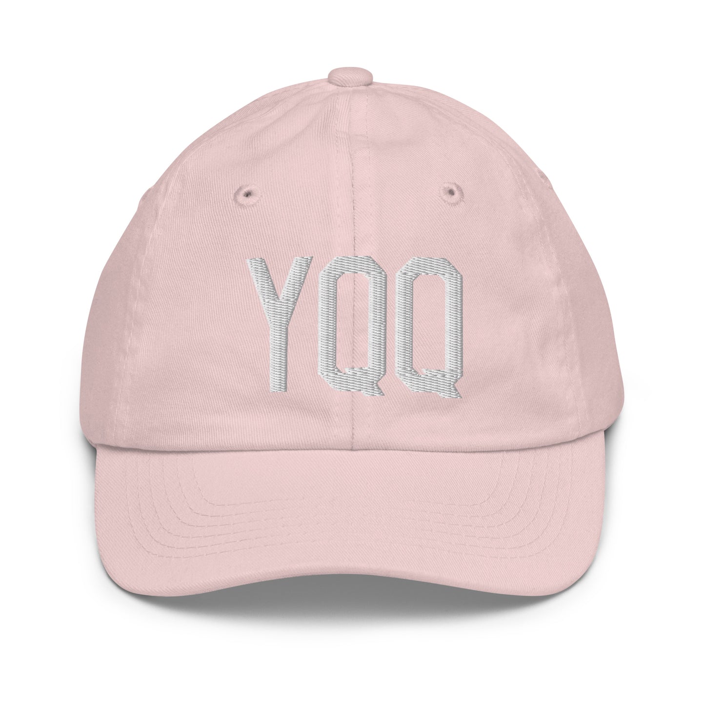 Airport Code Kid's Baseball Cap - White • YQQ Comox • YHM Designs - Image 31