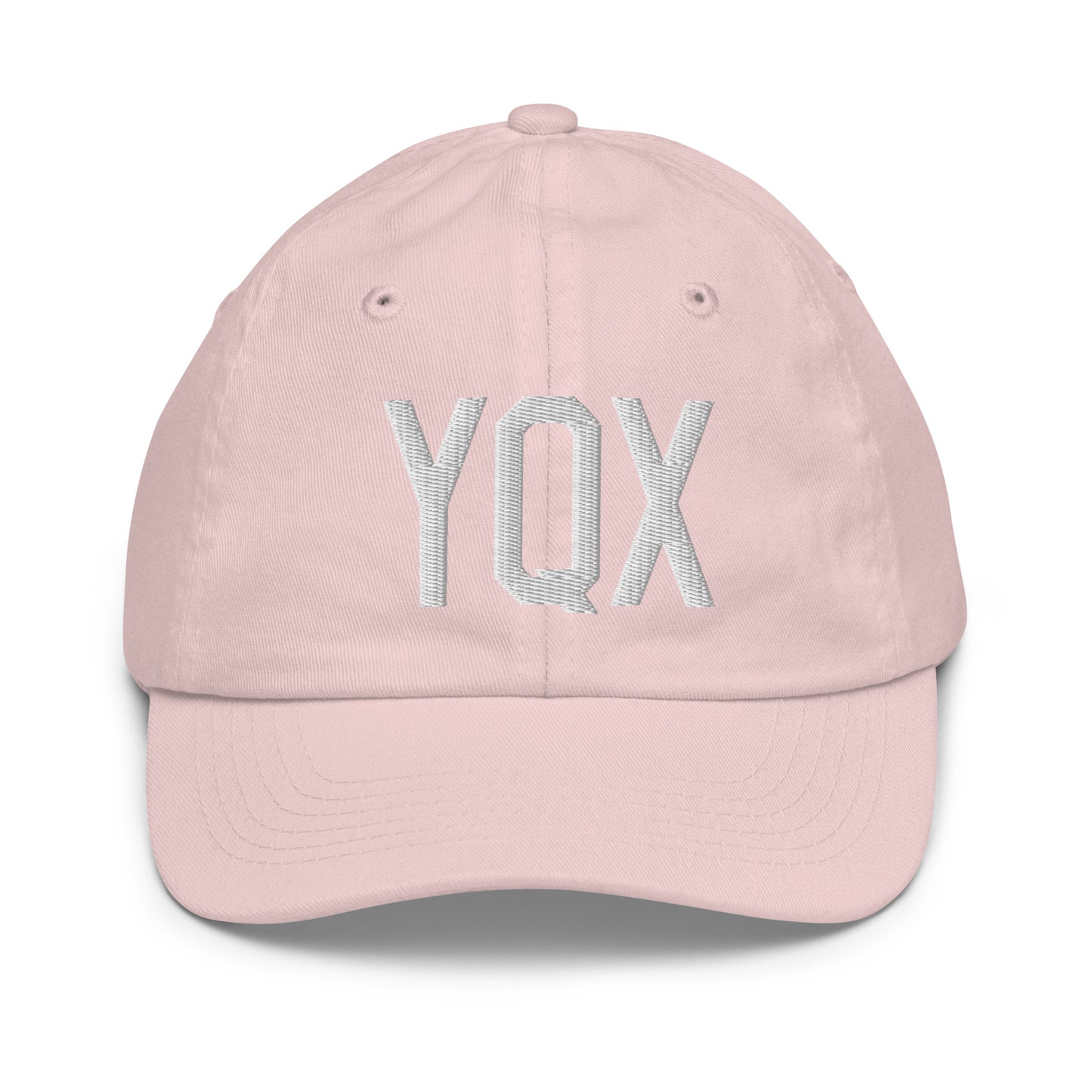 Airport Code Kid's Baseball Cap - White • YQX Gander • YHM Designs - Image 31