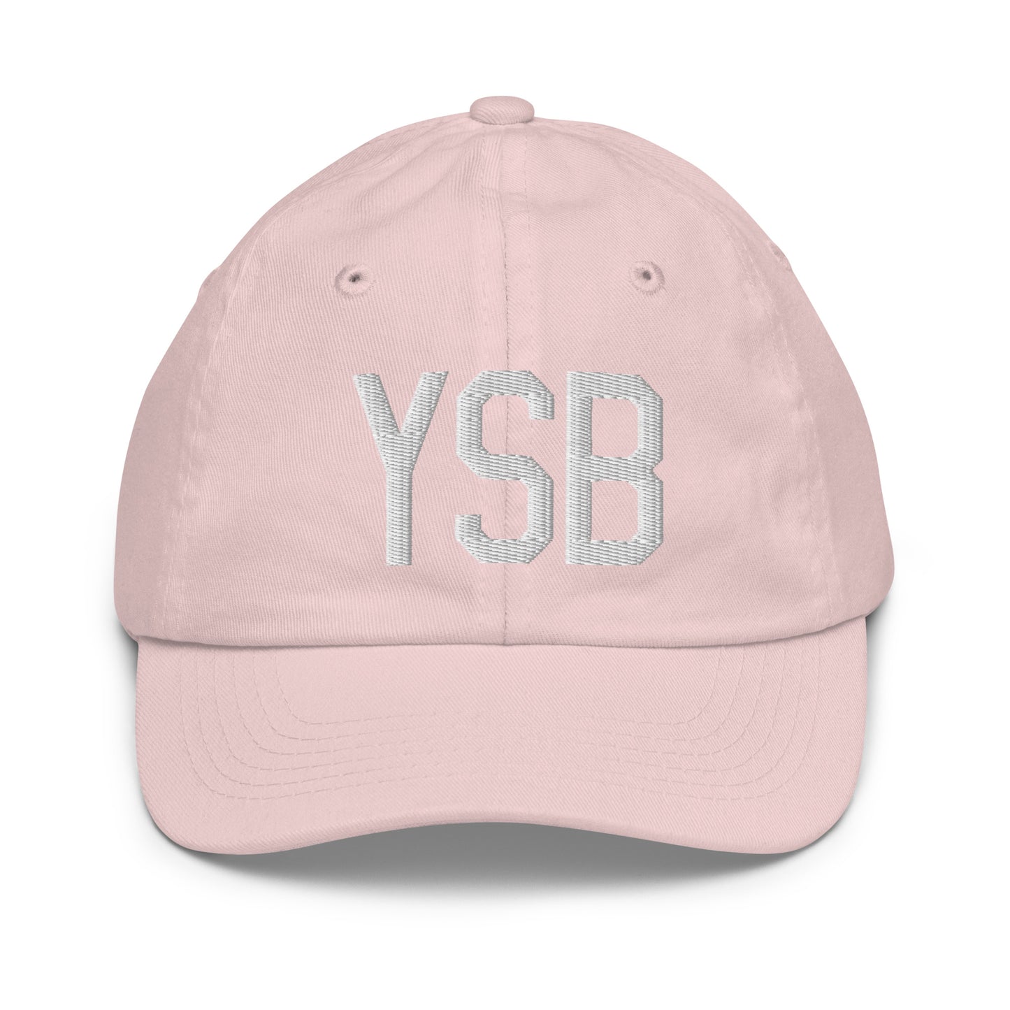 Airport Code Kid's Baseball Cap - White • YSB Sudbury • YHM Designs - Image 31