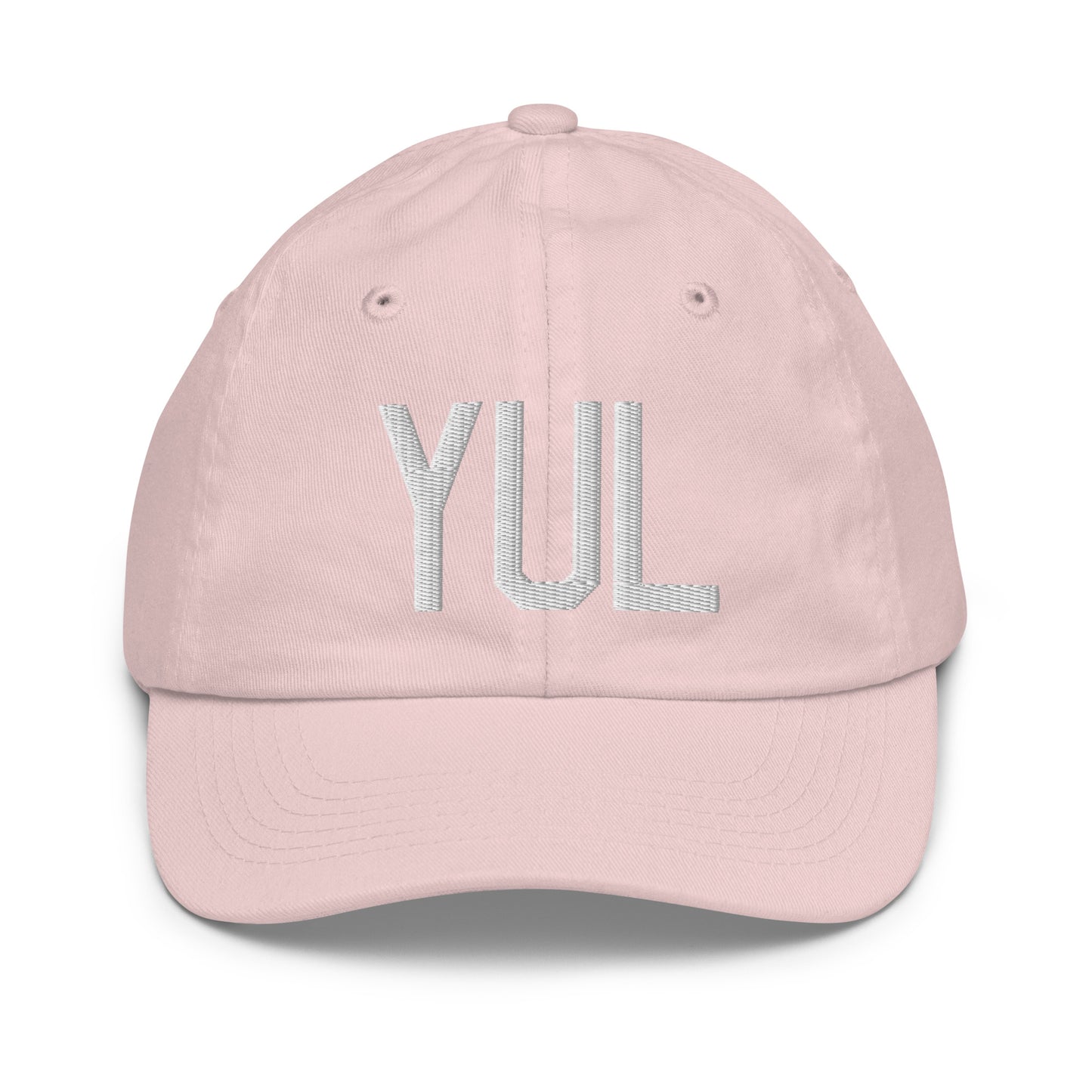 Airport Code Kid's Baseball Cap - White • YUL Montreal • YHM Designs - Image 31