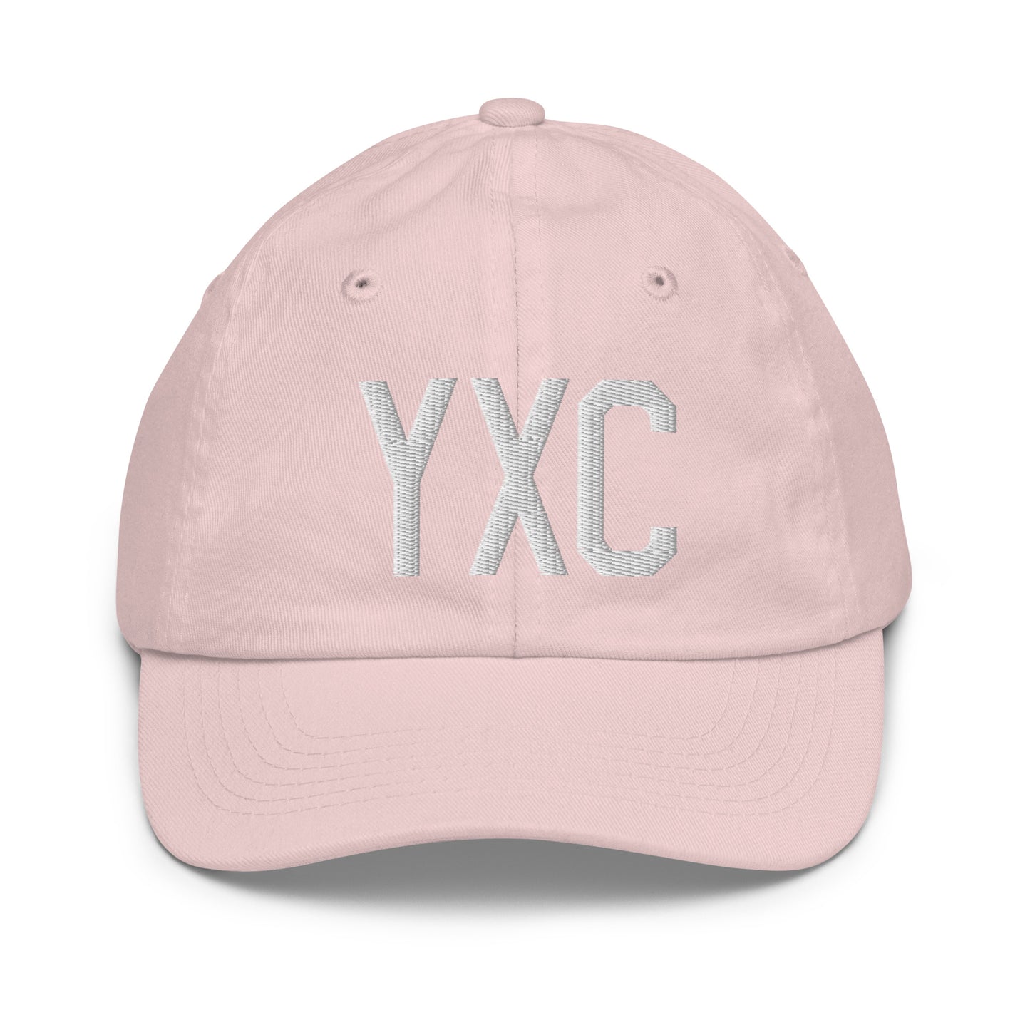 Airport Code Kid's Baseball Cap - White • YXC Cranbrook • YHM Designs - Image 31