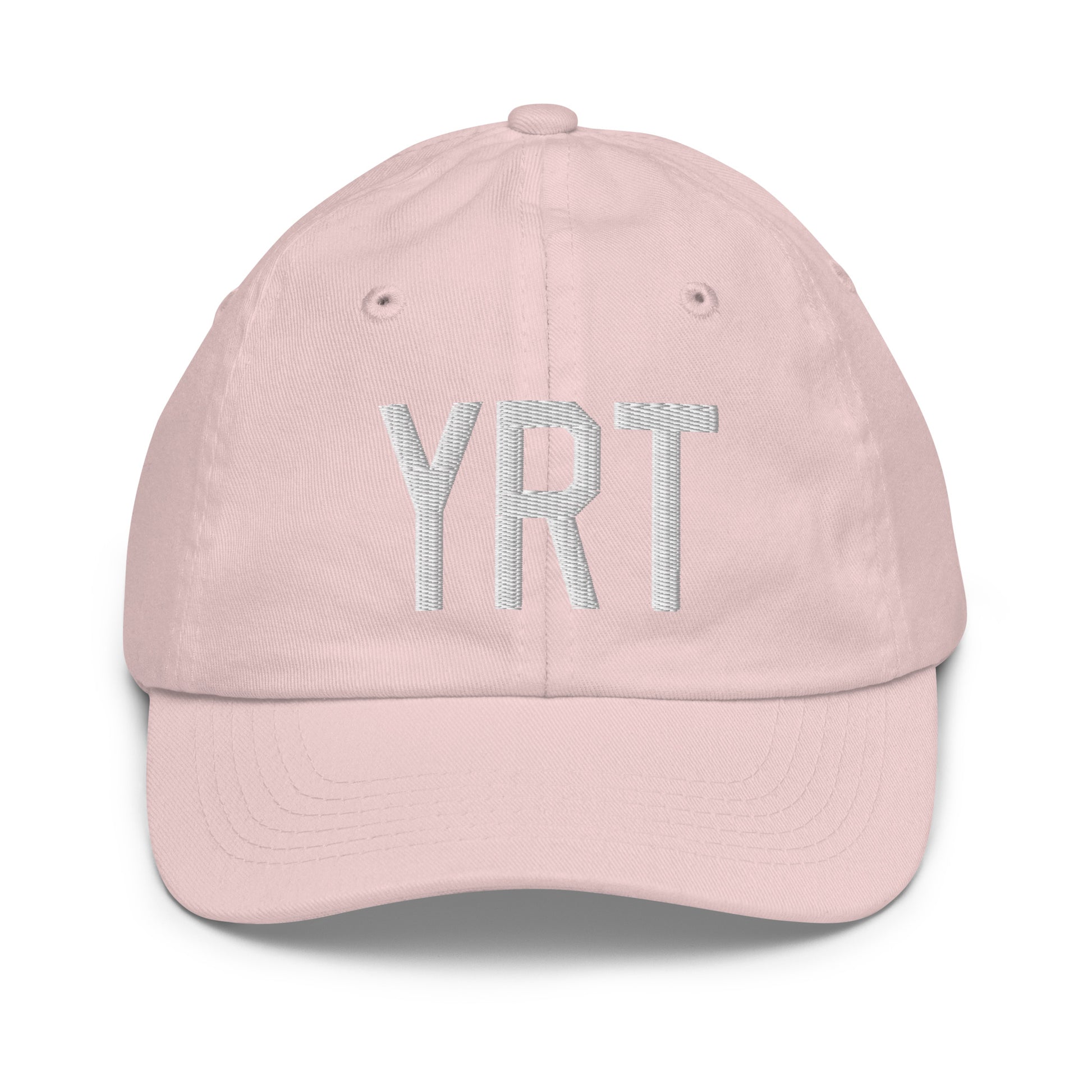 Airport Code Kid's Baseball Cap - White • YRT Rankin Inlet • YHM Designs - Image 31