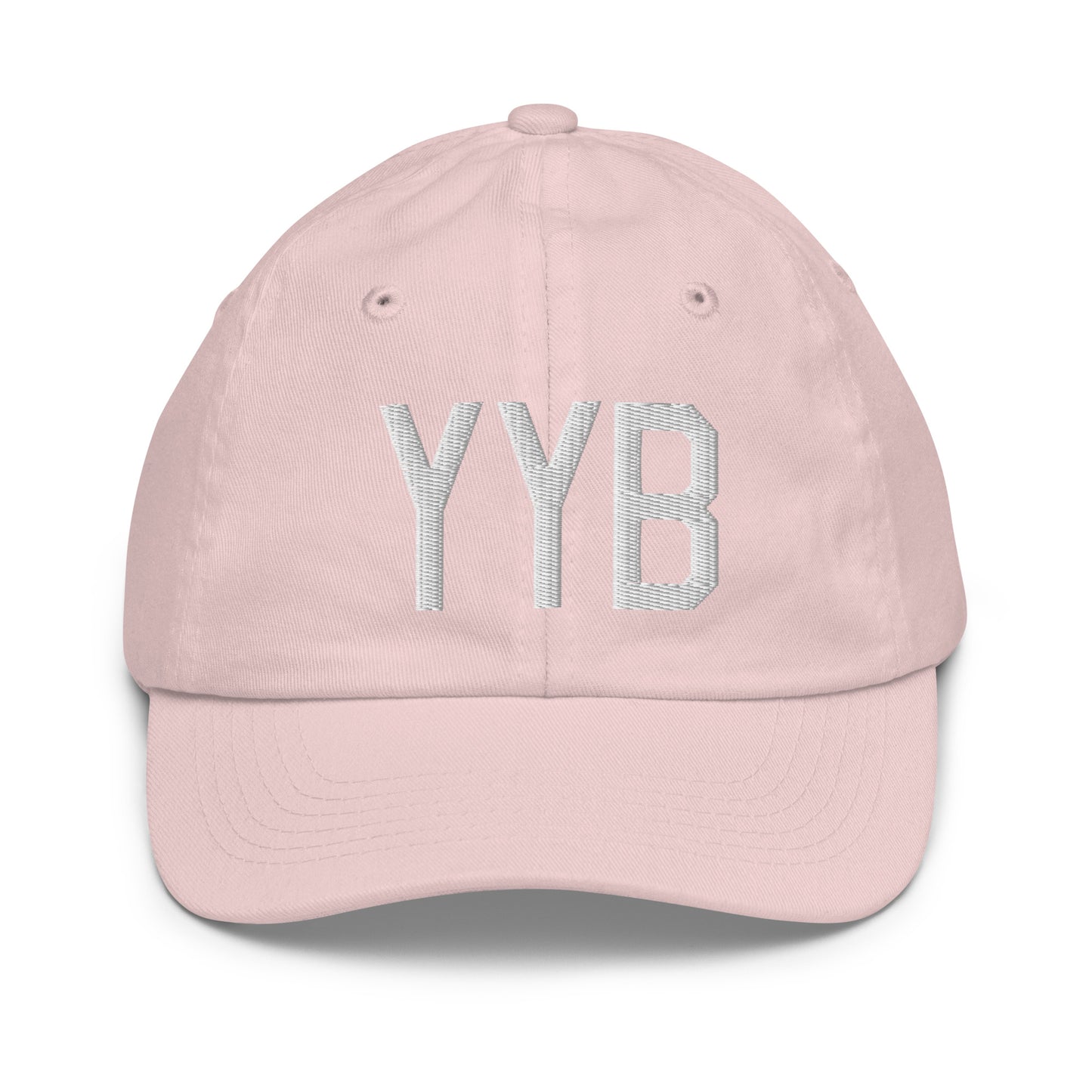 Airport Code Kid's Baseball Cap - White • YYB North Bay • YHM Designs - Image 31