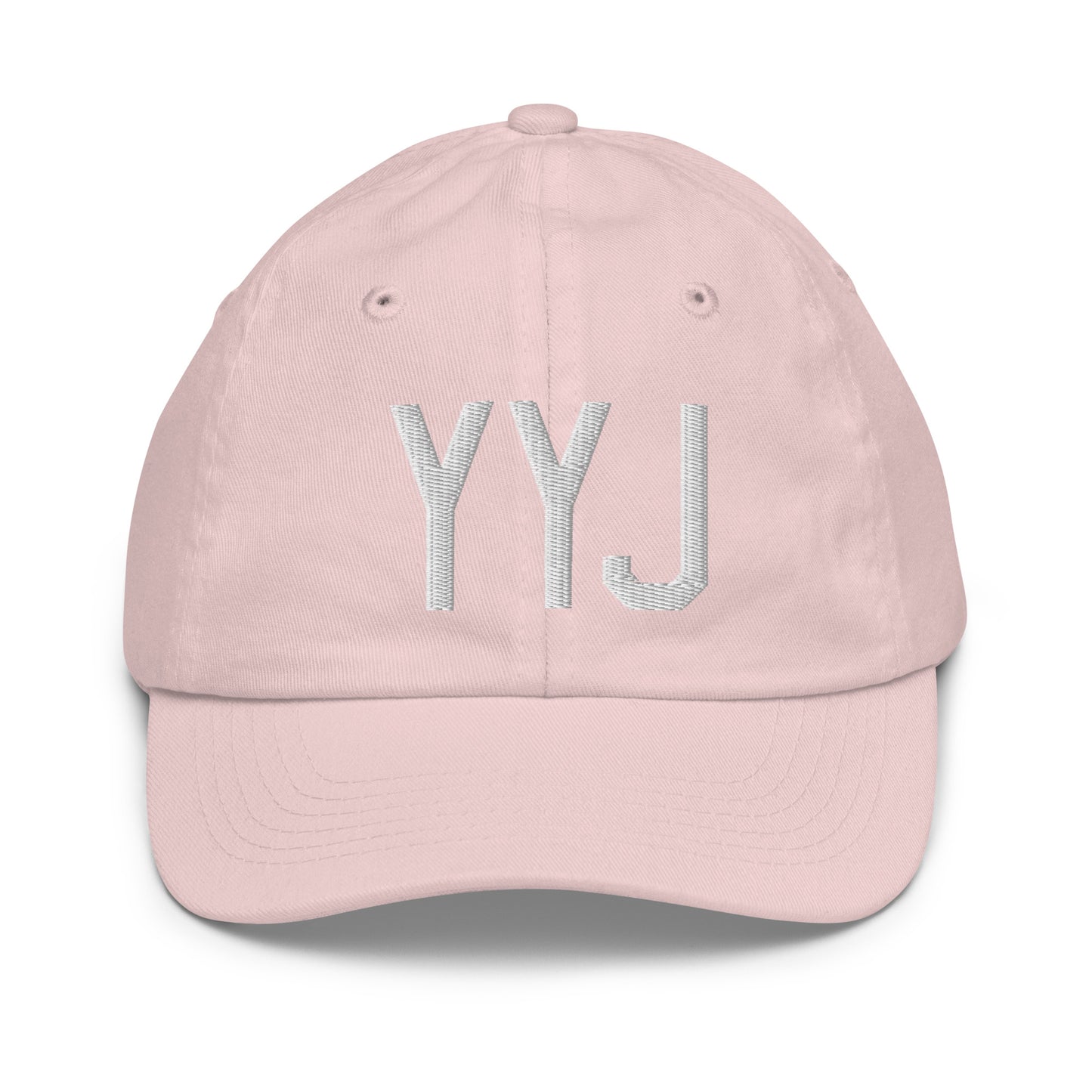 Airport Code Kid's Baseball Cap - White • YYJ Victoria • YHM Designs - Image 31