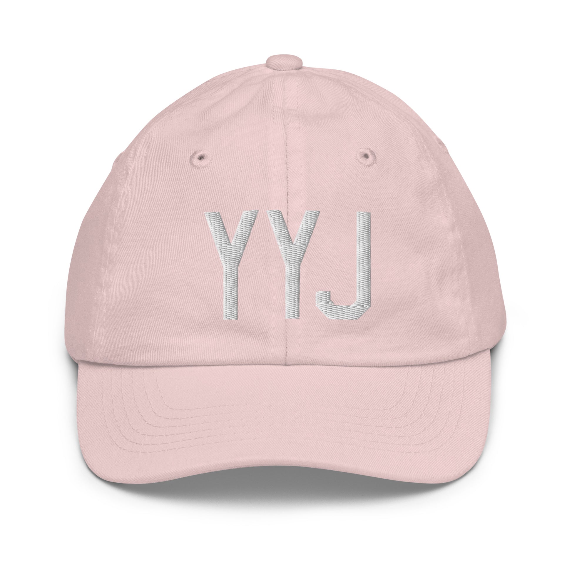 Airport Code Kid's Baseball Cap - White • YYJ Victoria • YHM Designs - Image 31
