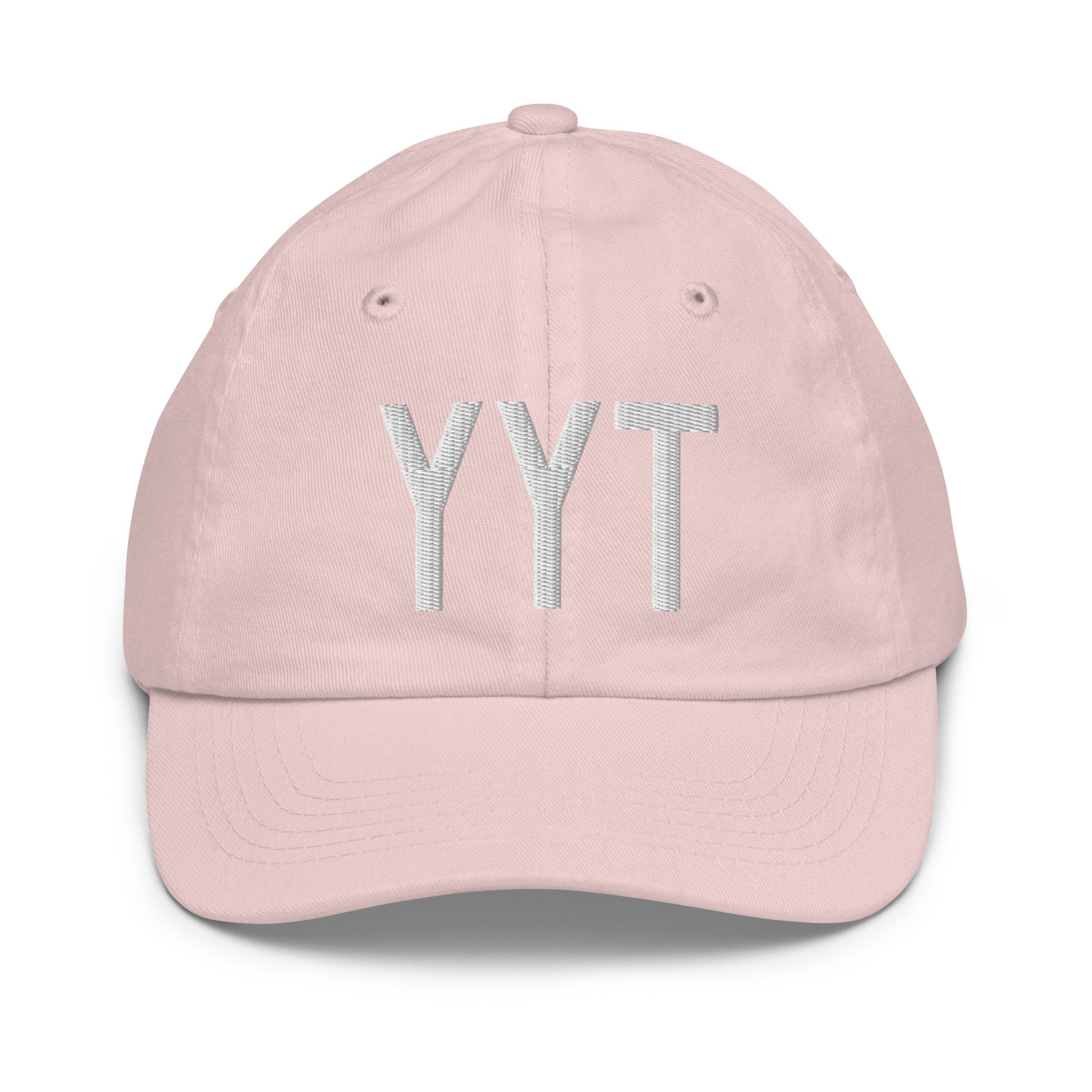 Airport Code Kid's Baseball Cap - White • YYT St. John's • YHM Designs - Image 31
