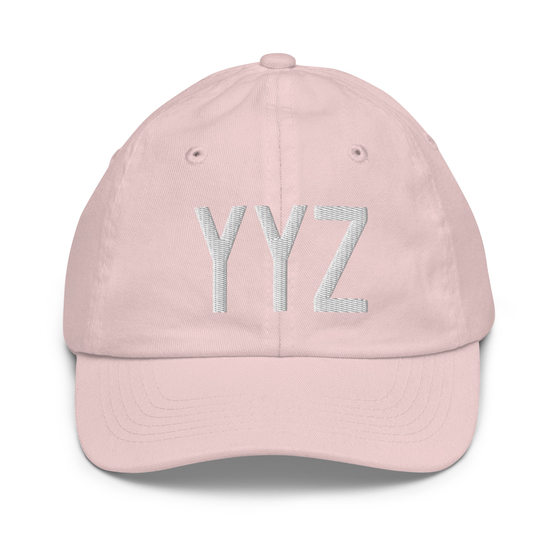 Airport Code Kid's Baseball Cap - White • YYZ Toronto • YHM Designs - Image 31