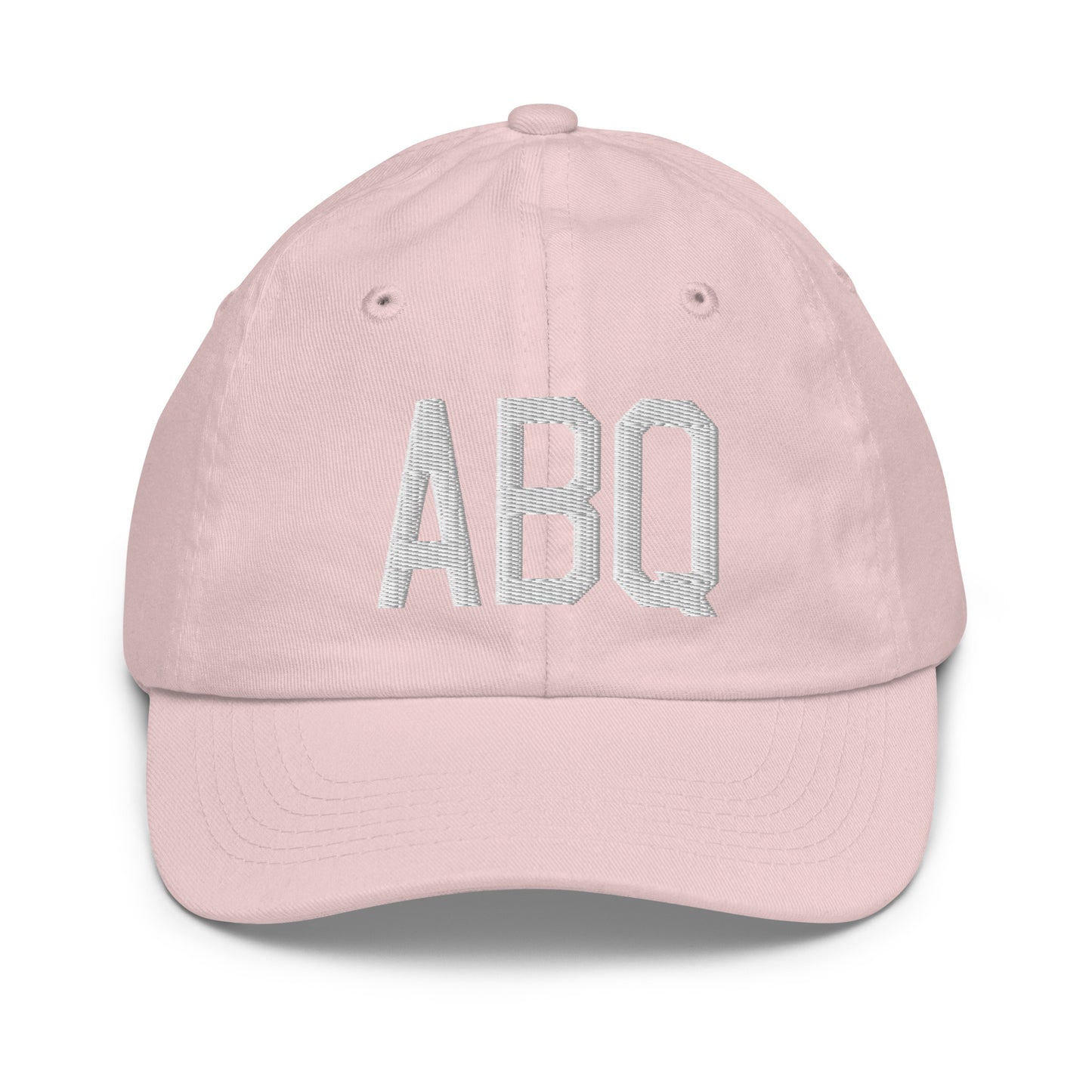 Airport Code Kid's Baseball Cap - White • ABQ Albuquerque • YHM Designs - Image 31