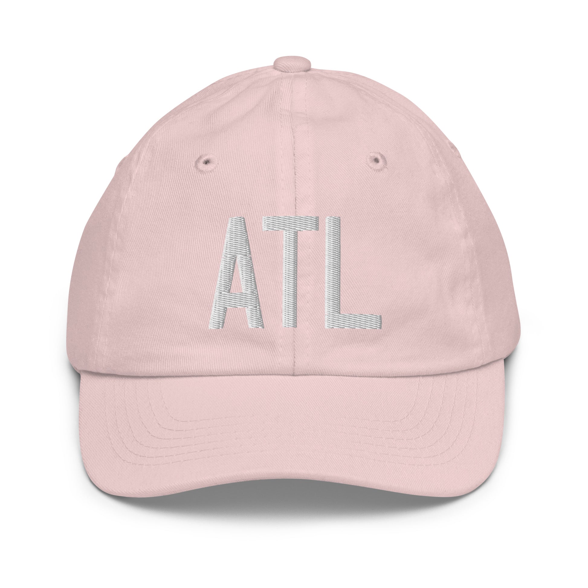 Airport Code Kid's Baseball Cap - White • ATL Atlanta • YHM Designs - Image 31