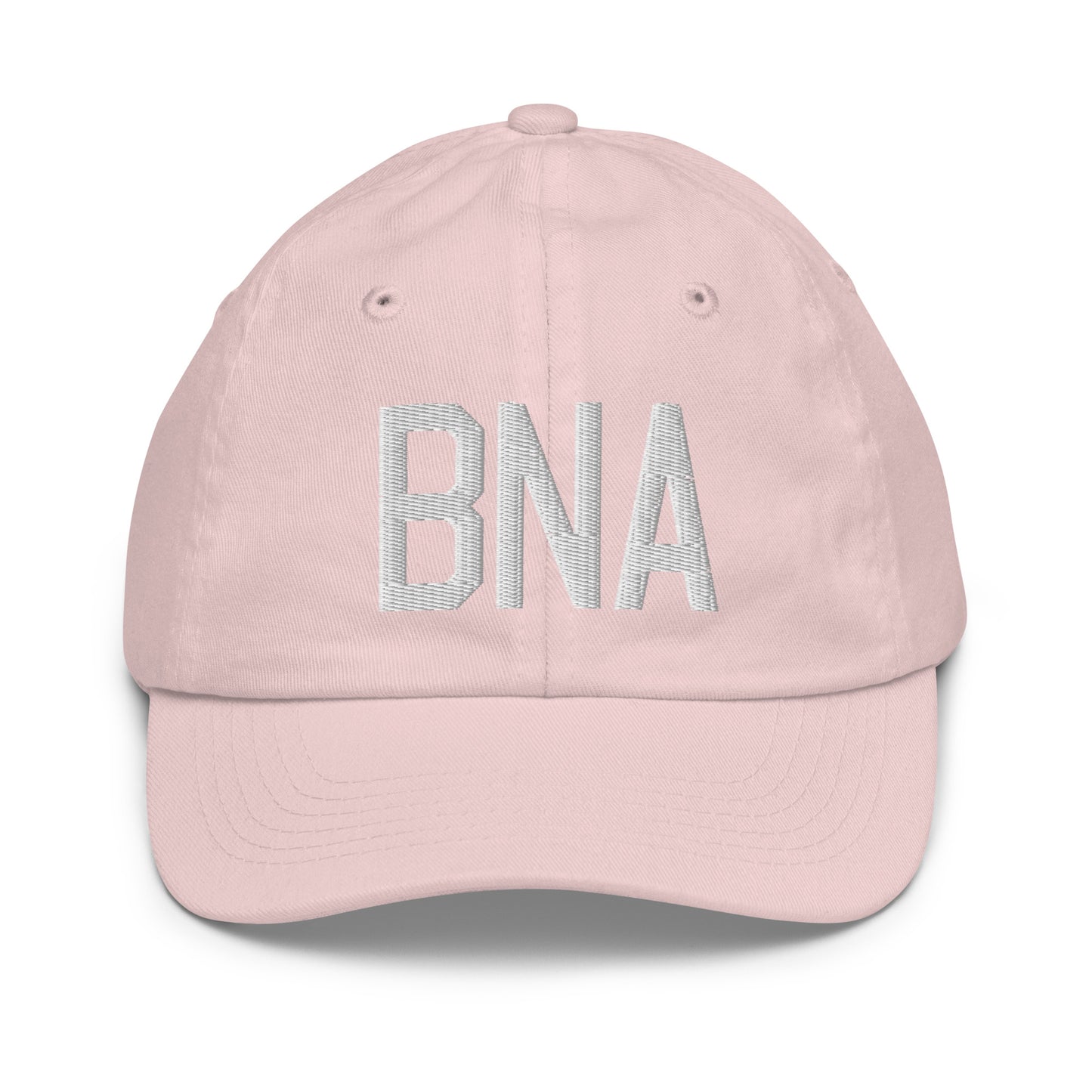 Airport Code Kid's Baseball Cap - White • BNA Nashville • YHM Designs - Image 31