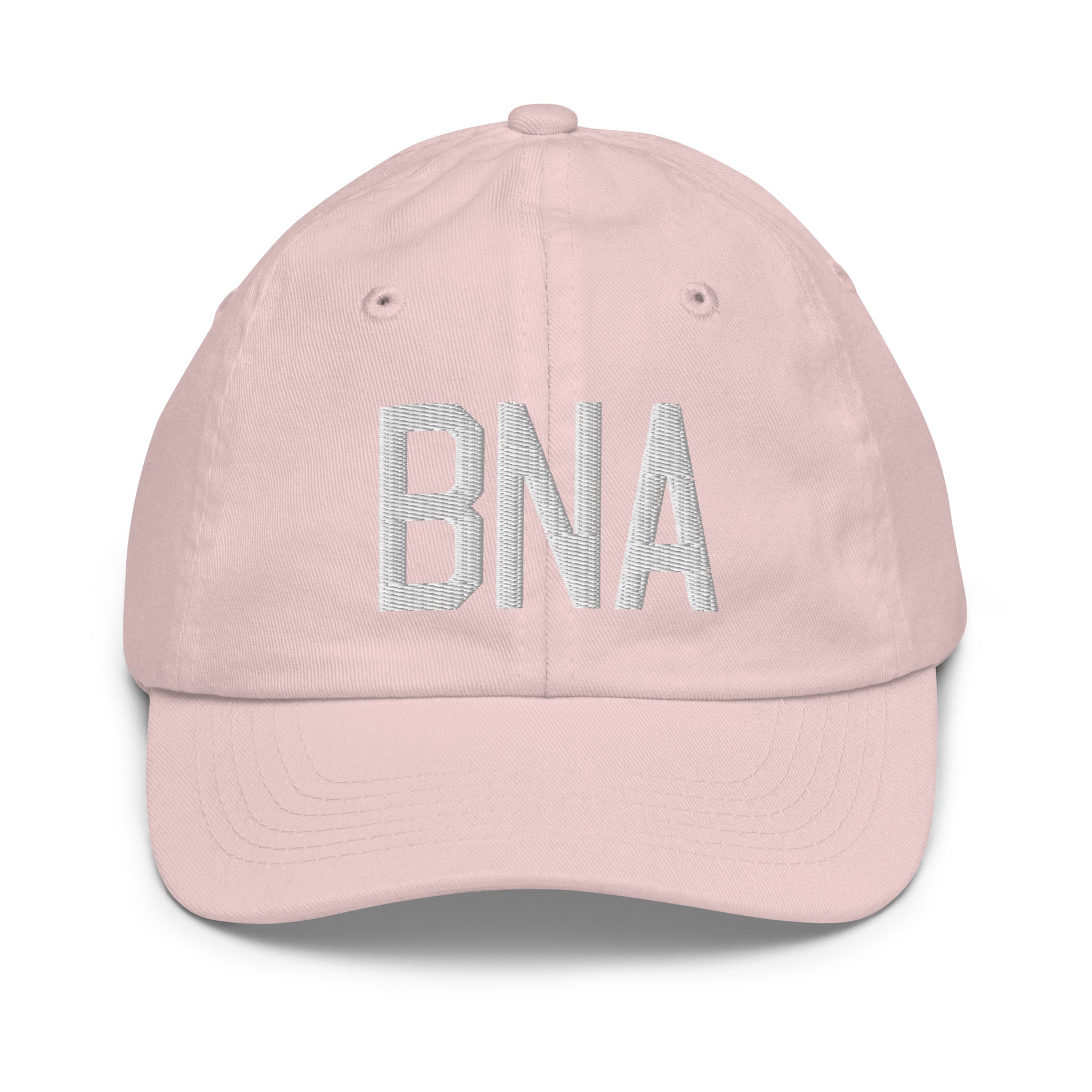 Airport Code Kid's Baseball Cap - White • BNA Nashville • YHM Designs - Image 31