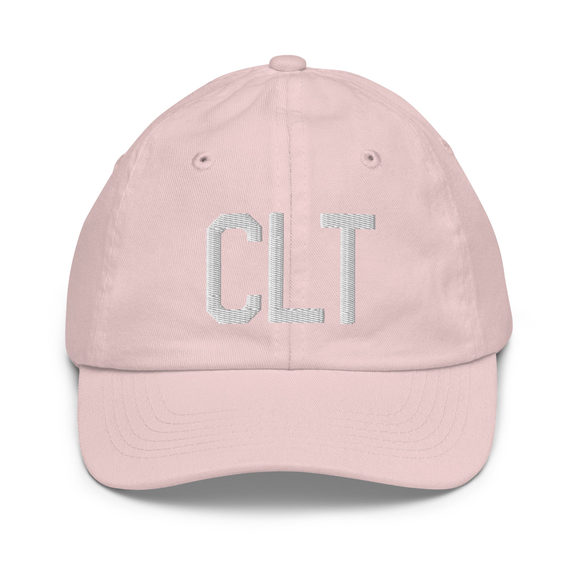 Airport Code Kid's Baseball Cap - White • CLT Charlotte • YHM Designs - Image 31