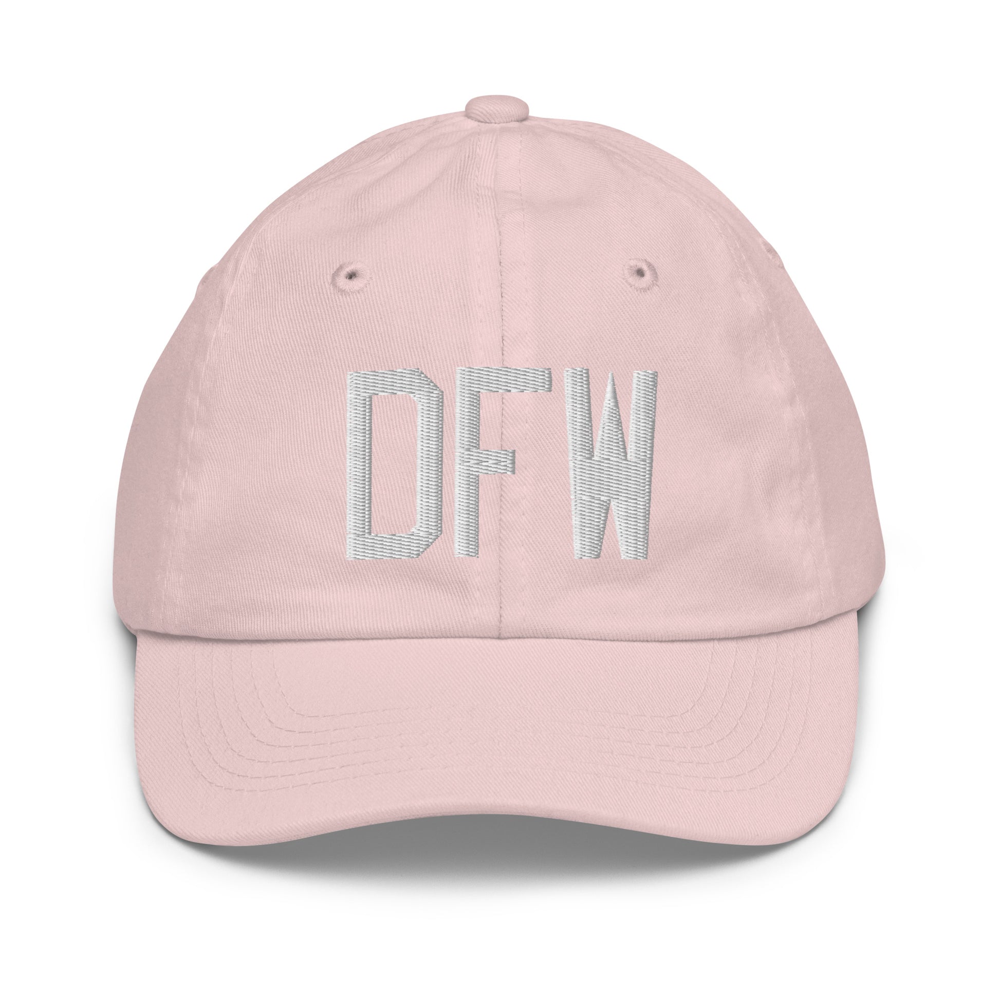 Airport Code Kid's Baseball Cap - White • DFW Dallas • YHM Designs - Image 31