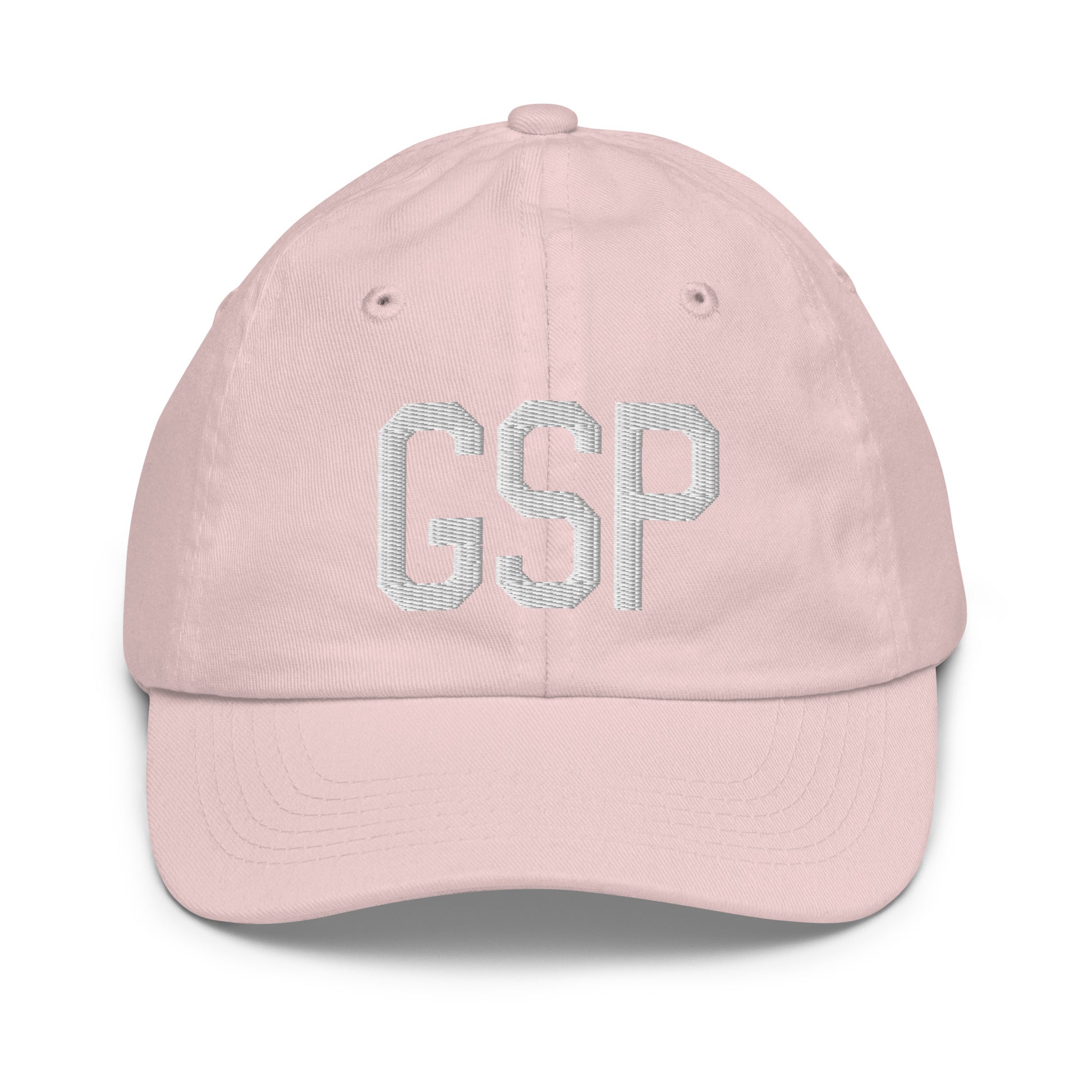 Airport Code Kid's Baseball Cap - White • GSP Greenville-Spartanburg • YHM Designs - Image 31