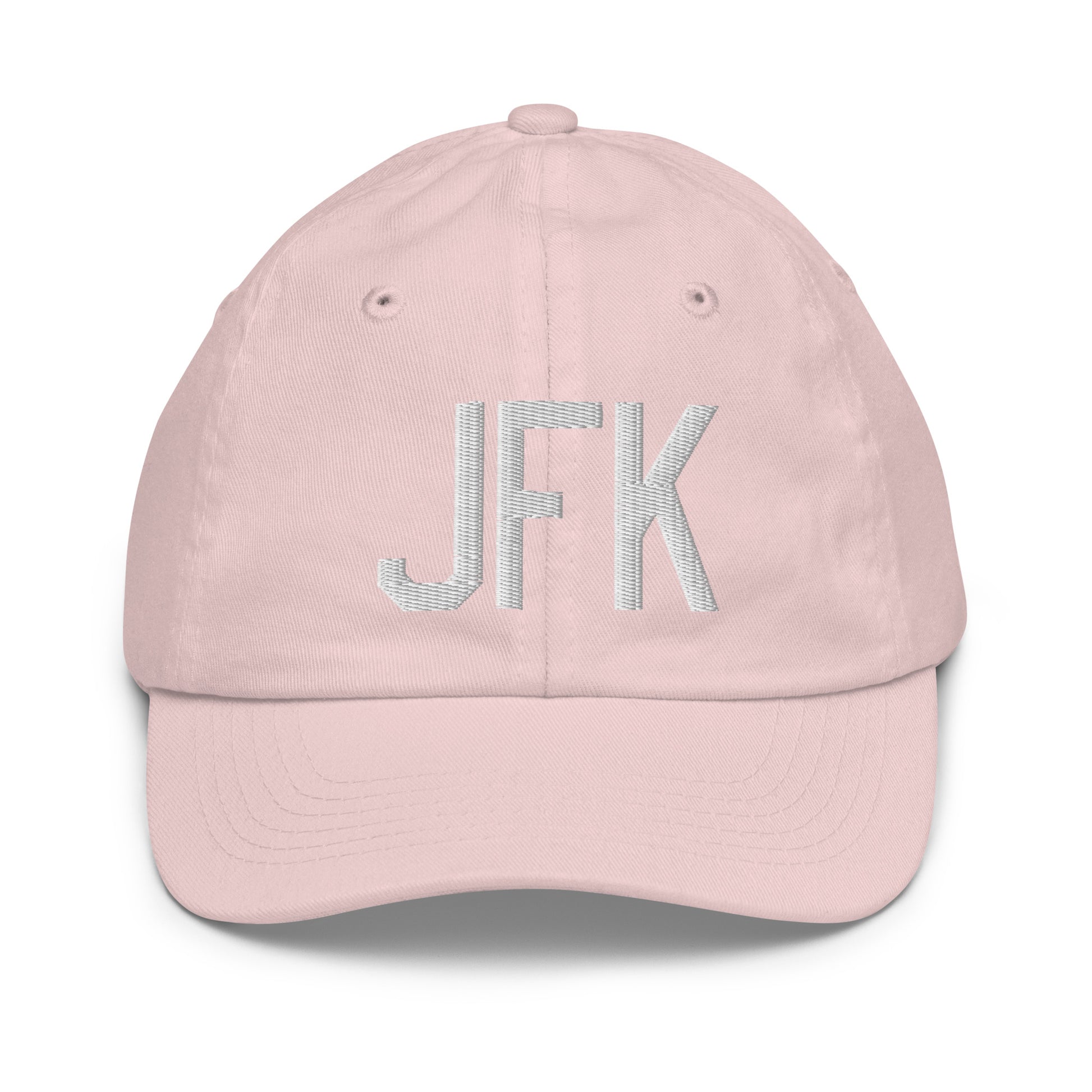 Airport Code Kid's Baseball Cap - White • JFK New York • YHM Designs - Image 31