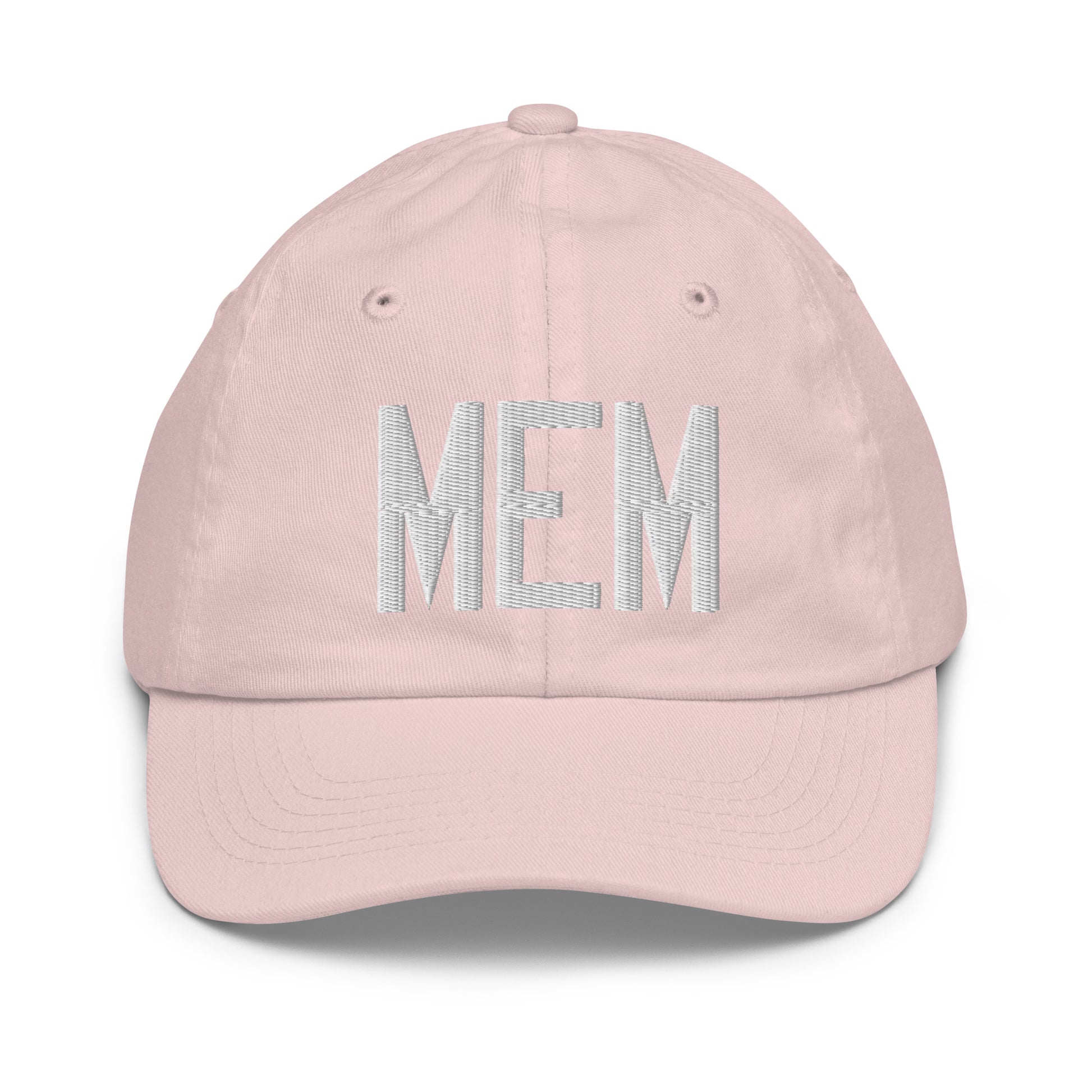 Airport Code Kid's Baseball Cap - White • MEM Memphis • YHM Designs - Image 31