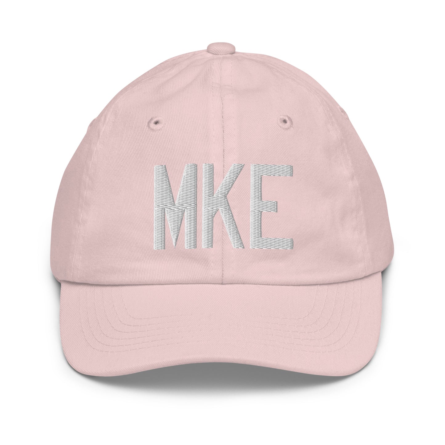 Airport Code Kid's Baseball Cap - White • MKE Milwaukee • YHM Designs - Image 31