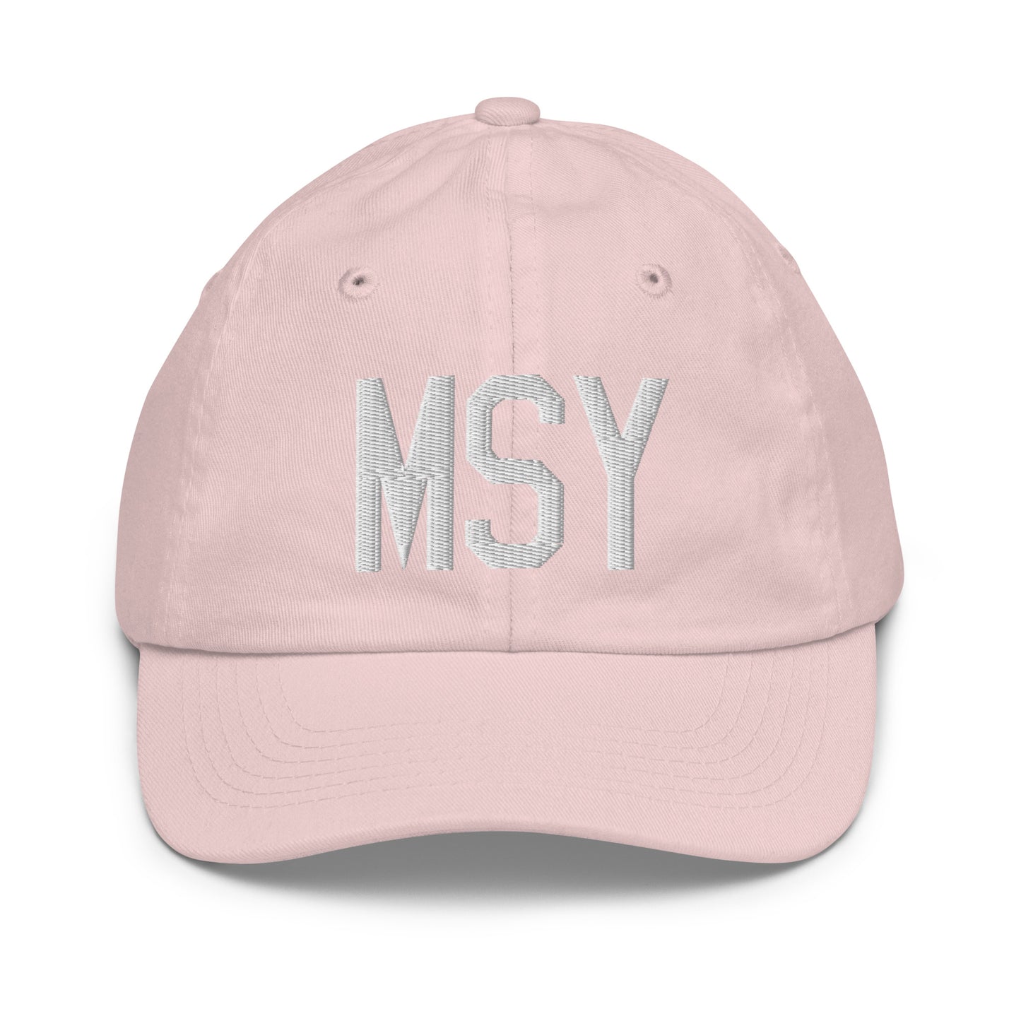 Airport Code Kid's Baseball Cap - White • MSY New Orleans • YHM Designs - Image 31