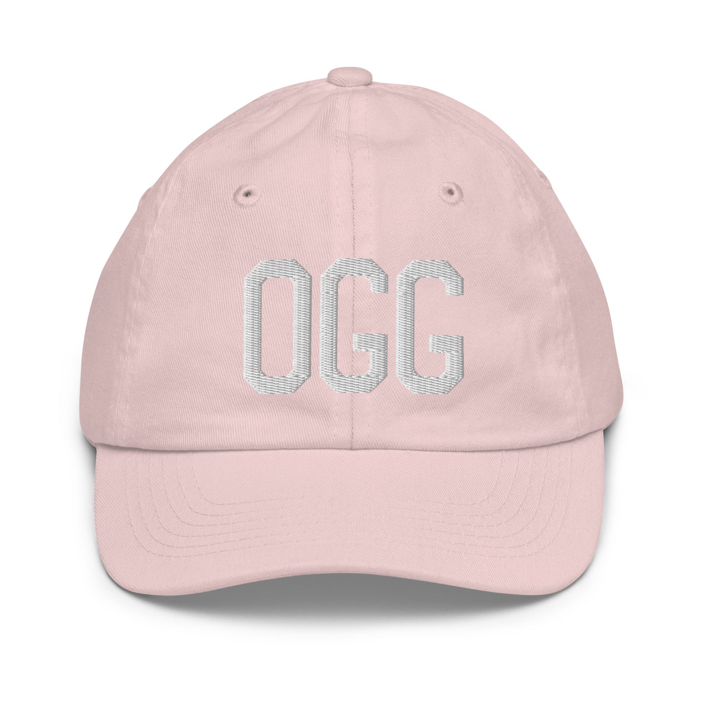 Airport Code Kid's Baseball Cap - White • OGG Maui • YHM Designs - Image 31