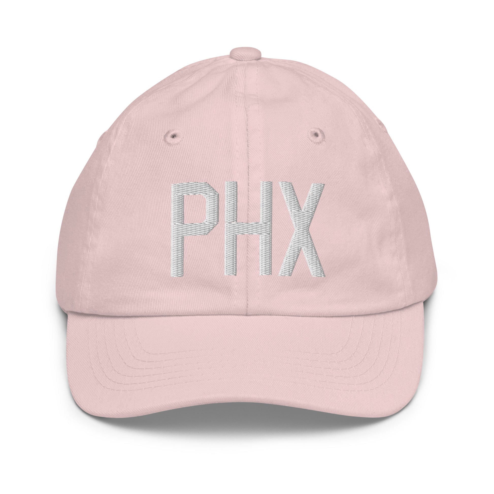Airport Code Kid's Baseball Cap - White • PHX Phoenix • YHM Designs - Image 31