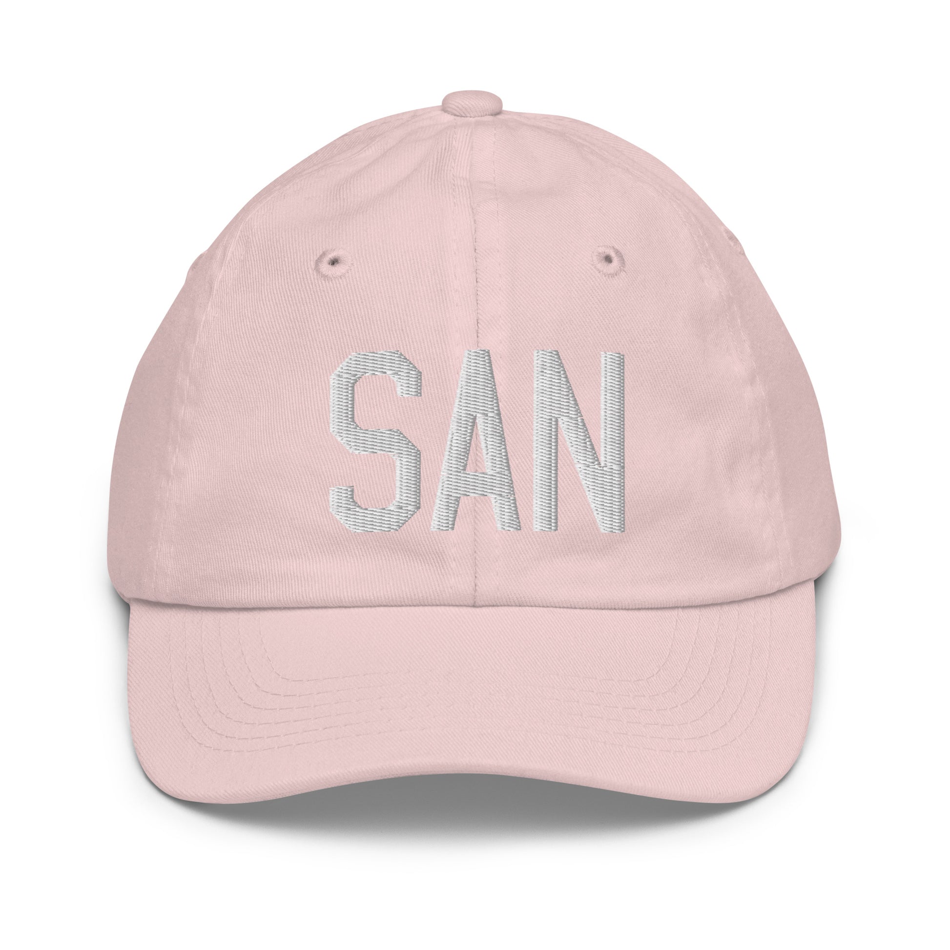 Airport Code Kid's Baseball Cap - White • SAN San Diego • YHM Designs - Image 31