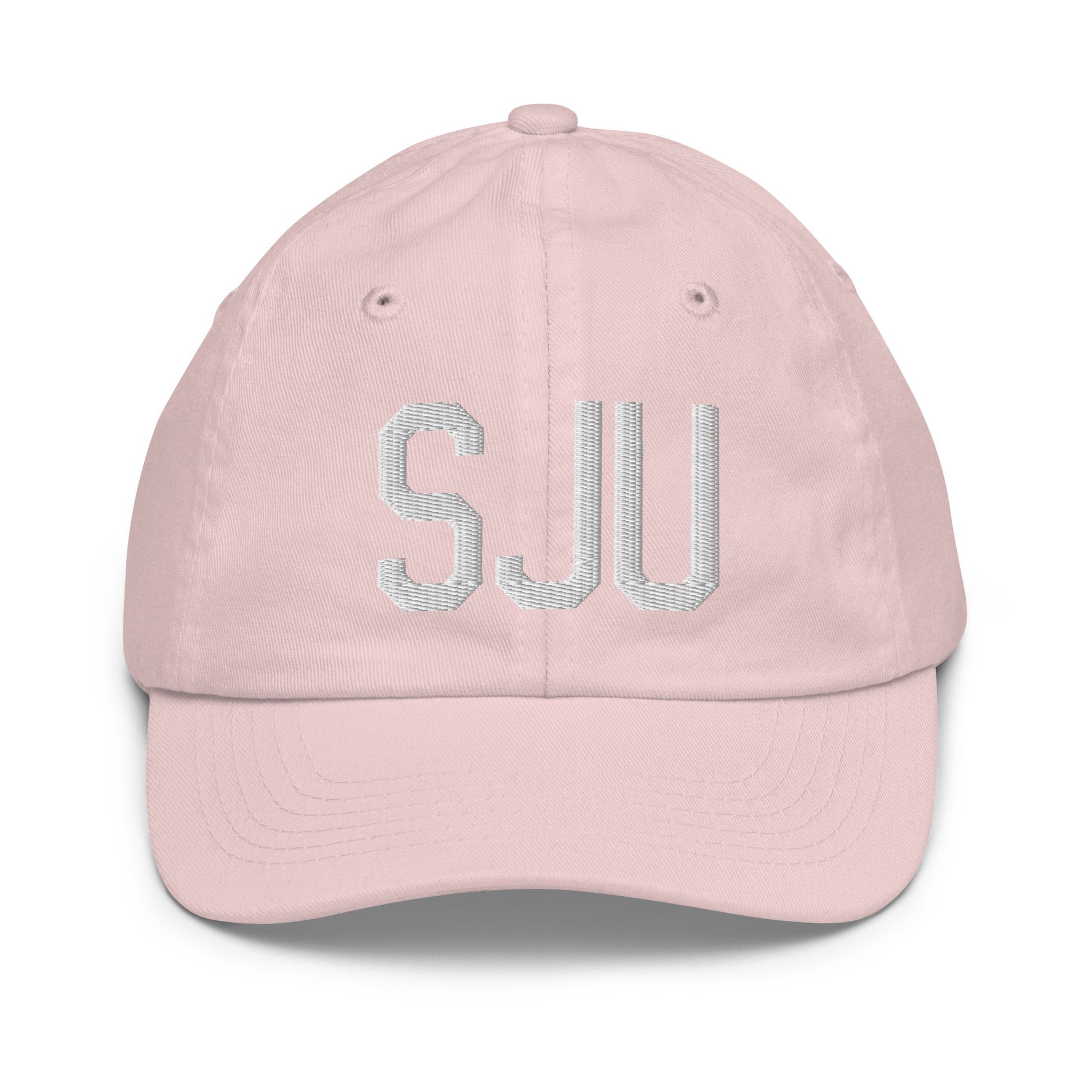 Airport Code Kid's Baseball Cap - White • SJU San Juan • YHM Designs - Image 31