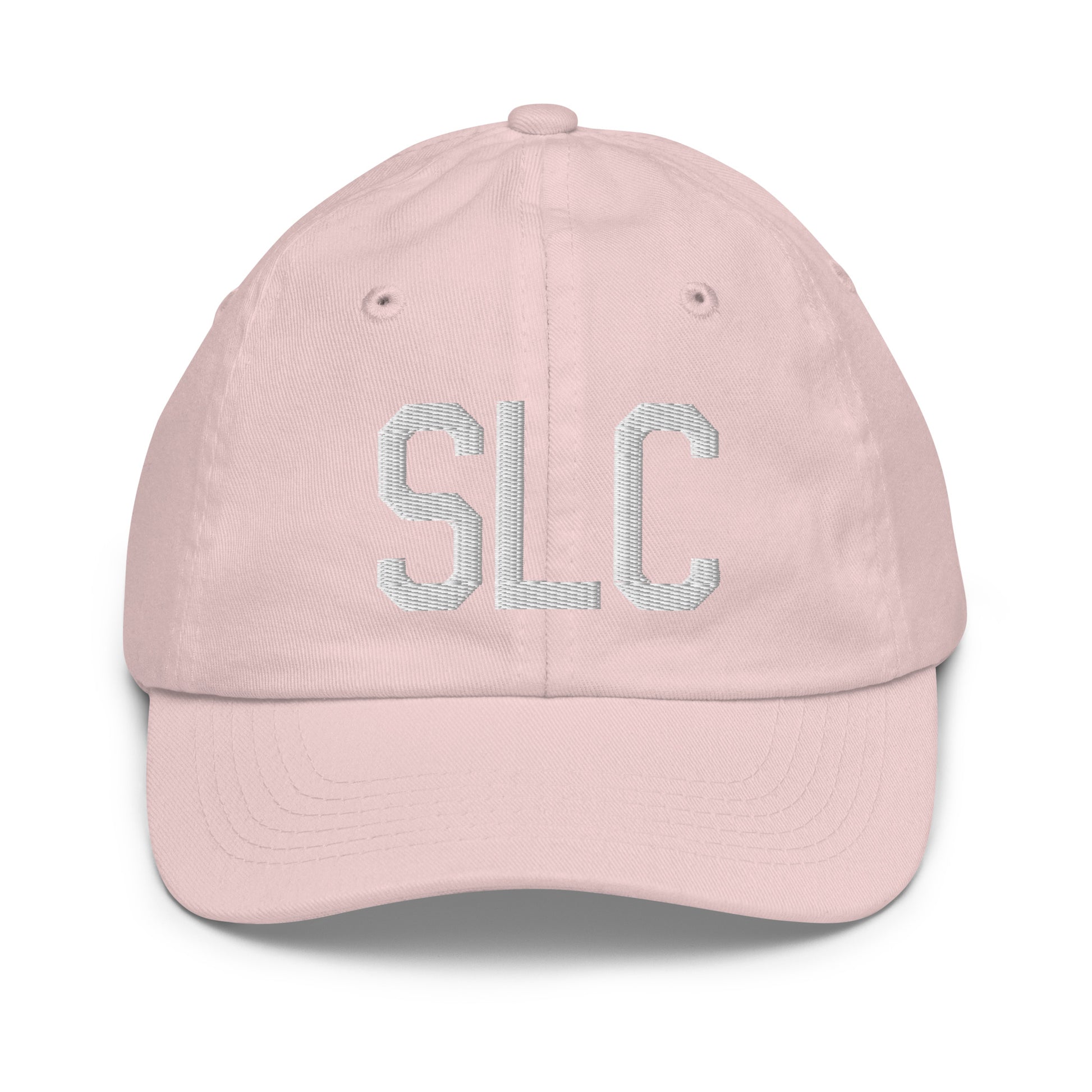Airport Code Kid's Baseball Cap - White • SLC Salt Lake City • YHM Designs - Image 31