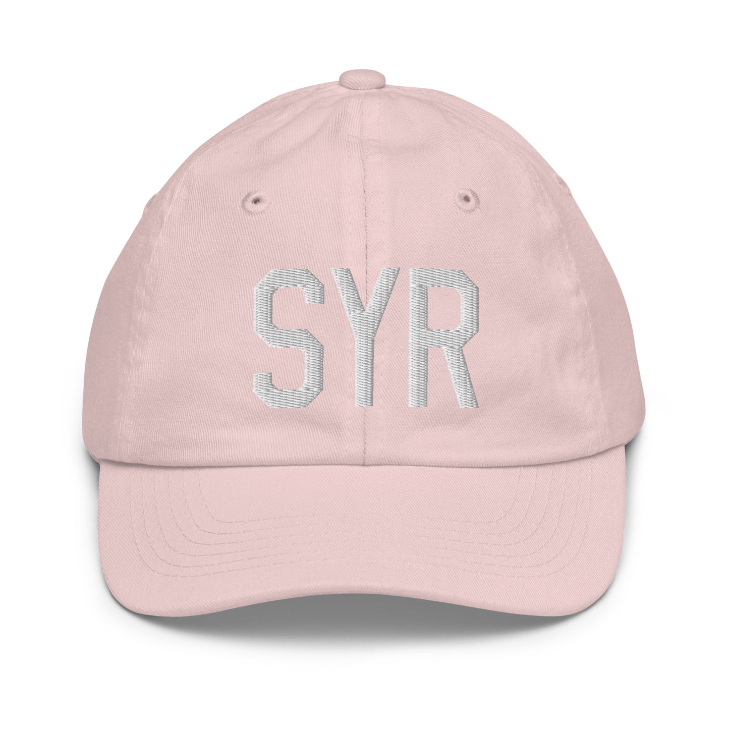 Airport Code Kid's Baseball Cap - White • SYR Syracuse • YHM Designs - Image 31