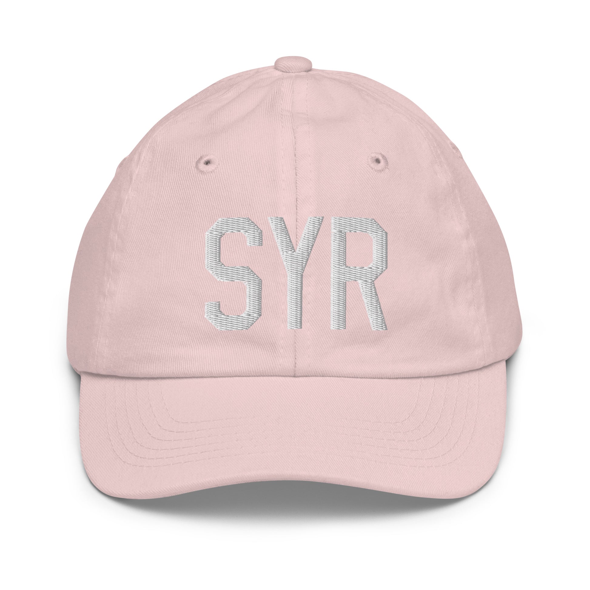 Airport Code Kid's Baseball Cap - White • SYR Syracuse • YHM Designs - Image 31