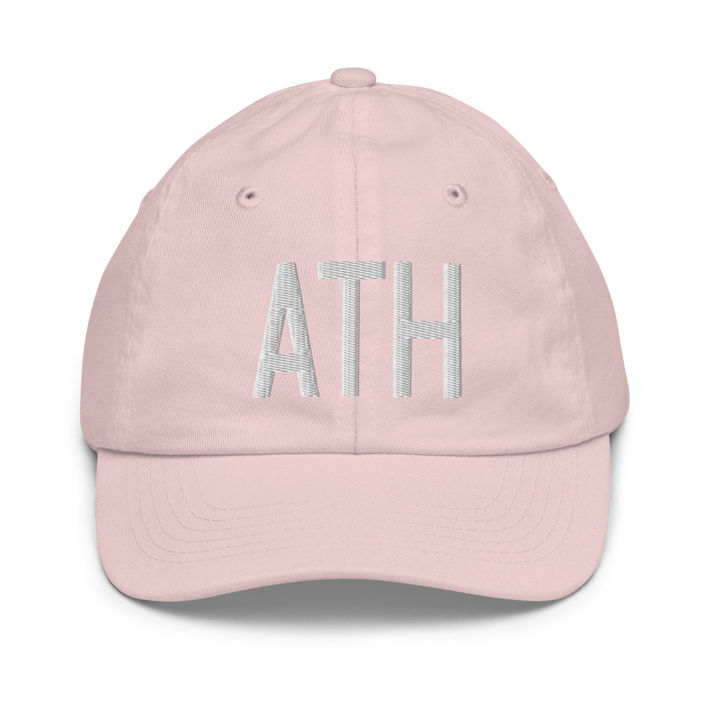 Airport Code Kid's Baseball Cap - White • ATH Athens • YHM Designs - Image 31