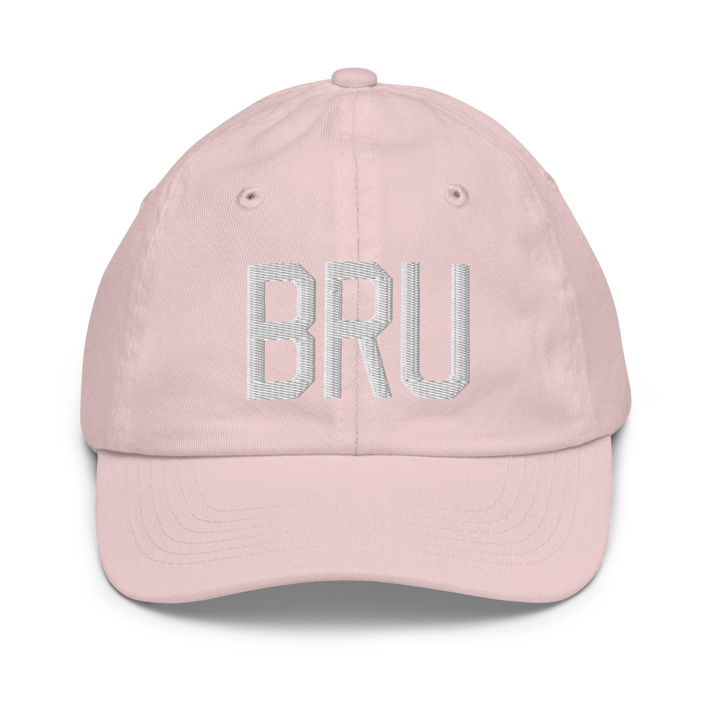 Airport Code Kid's Baseball Cap - White • BRU Brussels • YHM Designs - Image 31