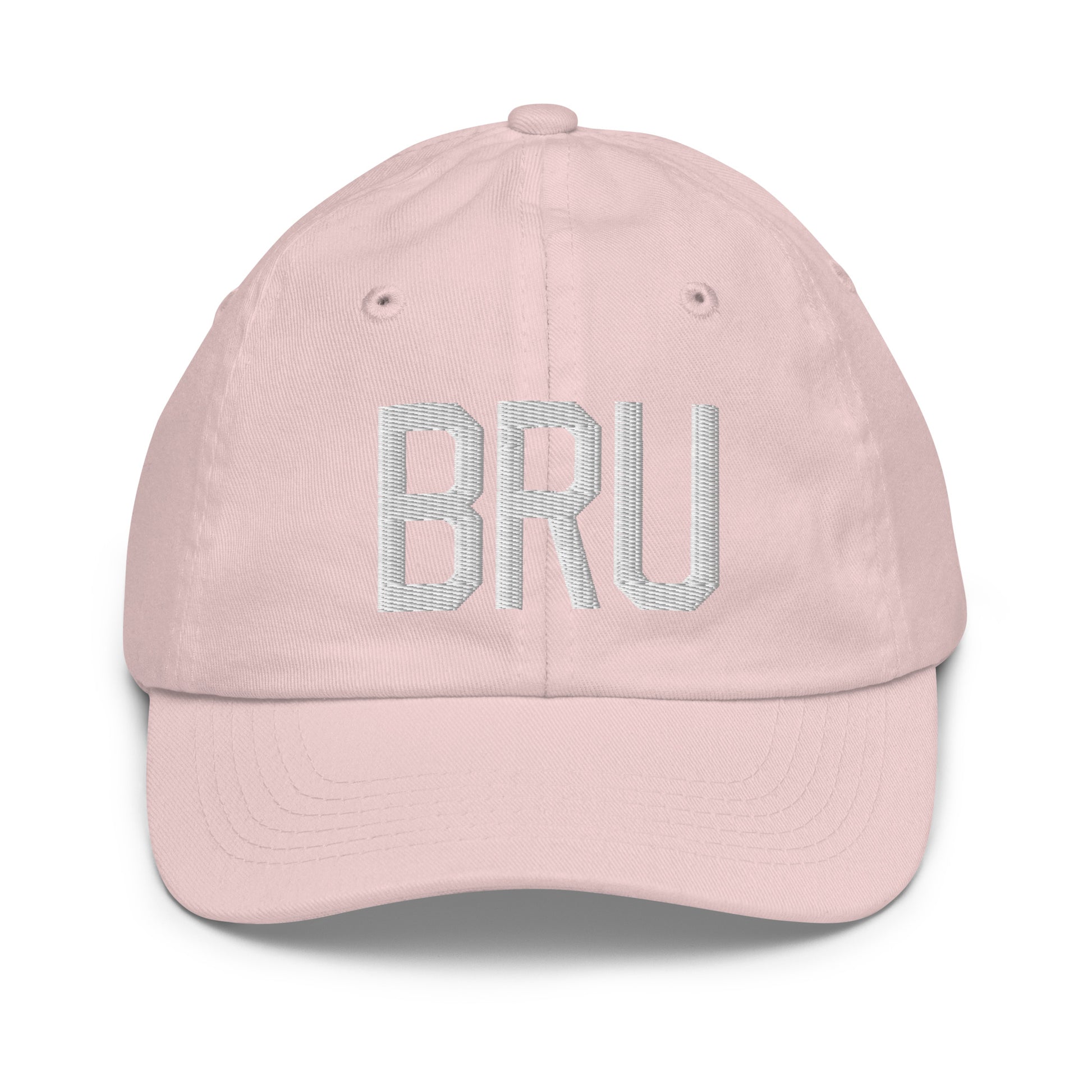 Airport Code Kid's Baseball Cap - White • BRU Brussels • YHM Designs - Image 31