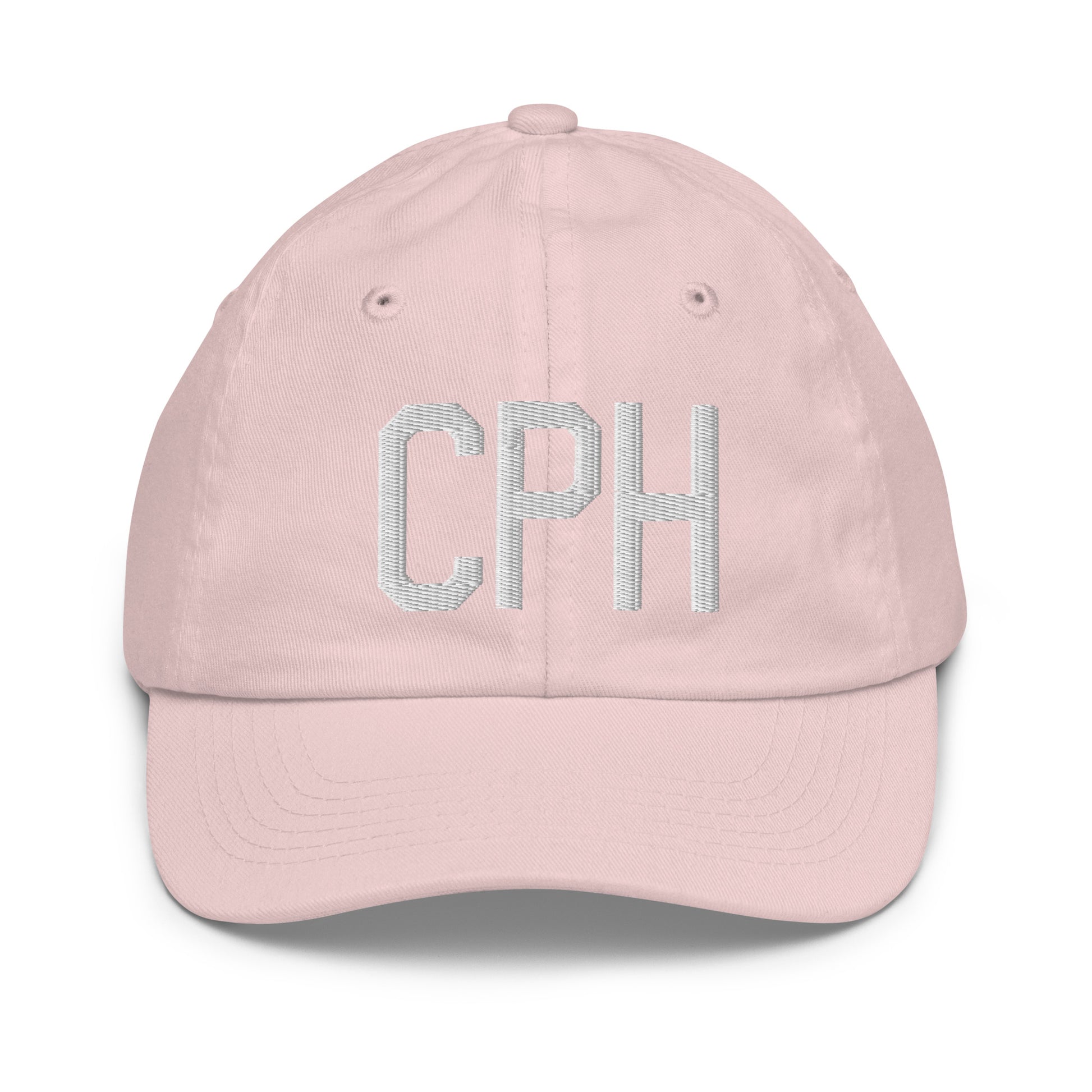 Airport Code Kid's Baseball Cap - White • CPH Copenhagen • YHM Designs - Image 31