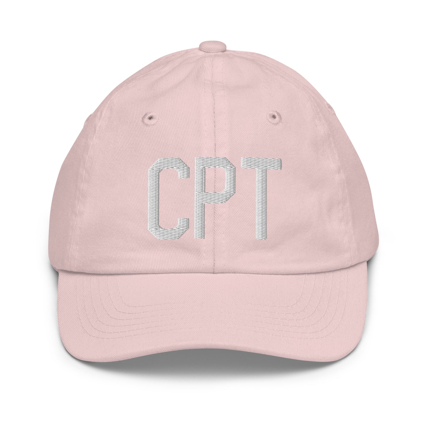 Airport Code Kid's Baseball Cap - White • CPT Cape Town • YHM Designs - Image 31