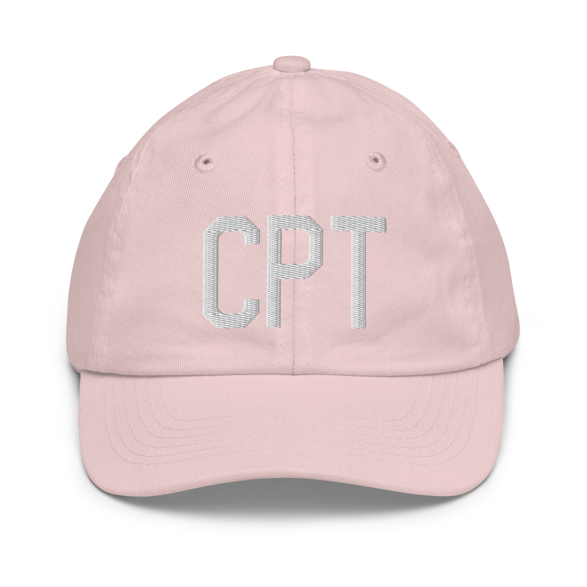 Airport Code Kid's Baseball Cap - White • CPT Cape Town • YHM Designs - Image 31