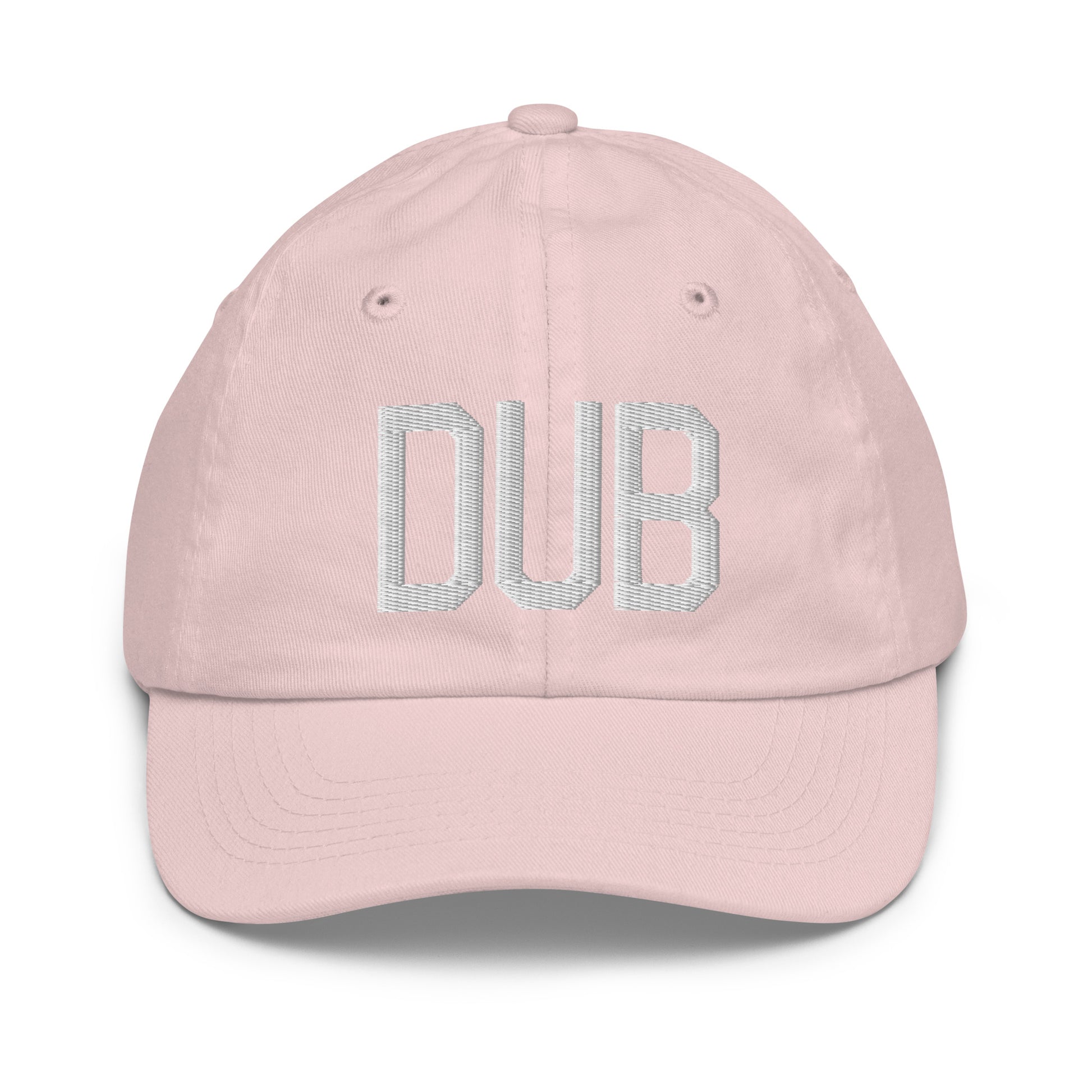 Airport Code Kid's Baseball Cap - White • DUB Dublin • YHM Designs - Image 31