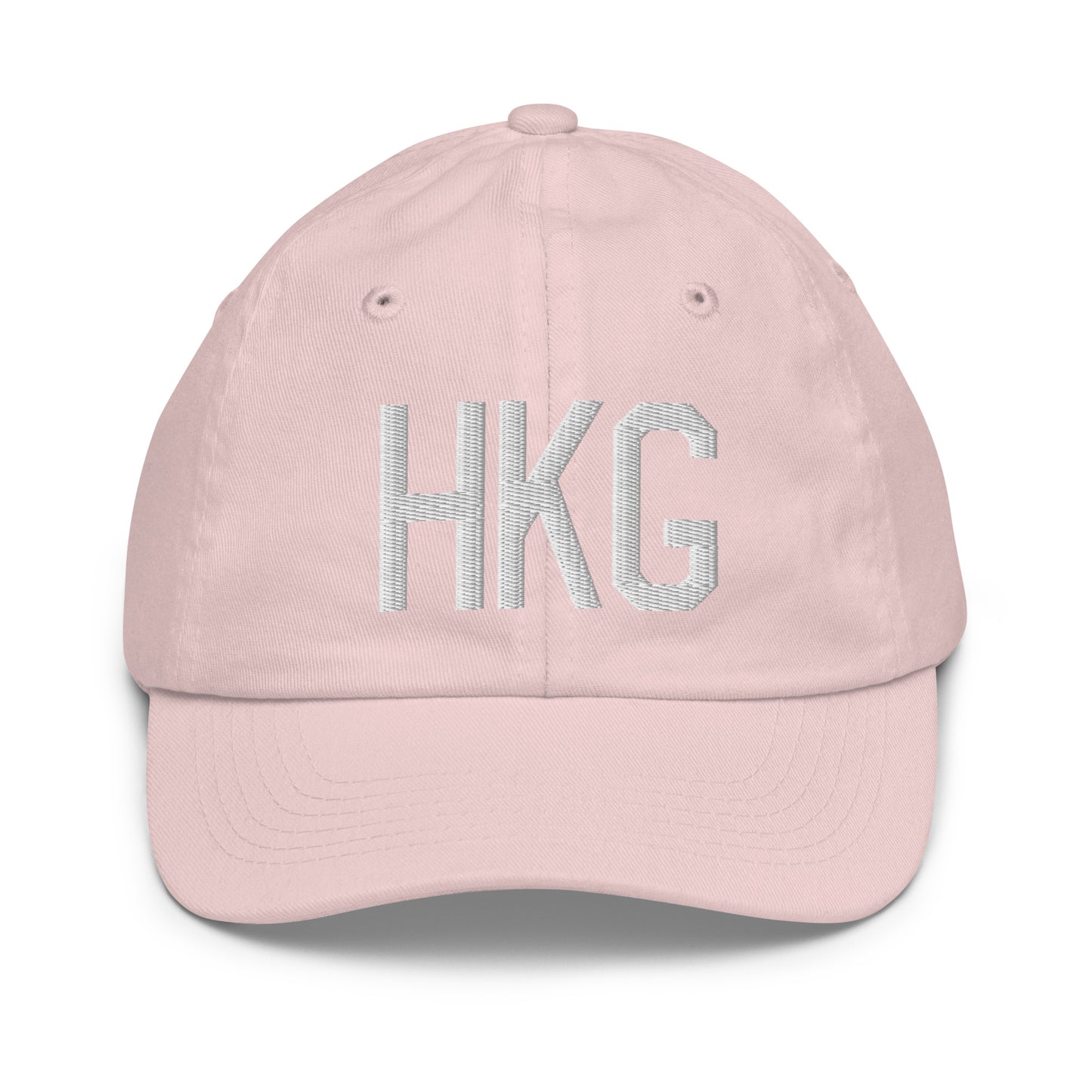 Airport Code Kid's Baseball Cap - White • HKG Hong Kong • YHM Designs - Image 31