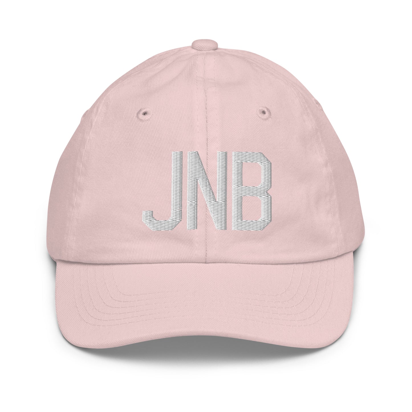 Airport Code Kid's Baseball Cap - White • JNB Johannesburg • YHM Designs - Image 31