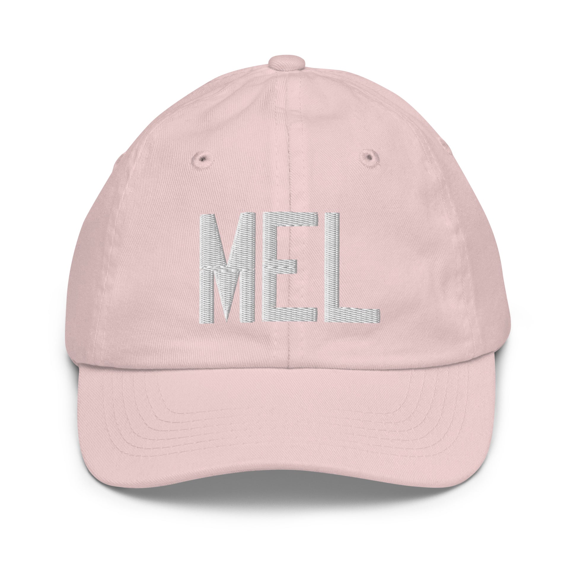 Airport Code Kid's Baseball Cap - White • MEL Melbourne • YHM Designs - Image 31