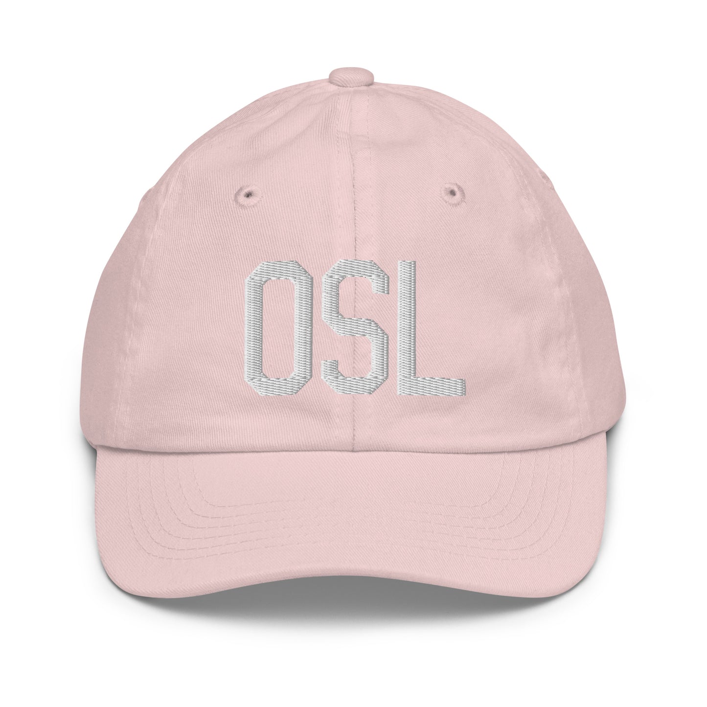 Airport Code Kid's Baseball Cap - White • OSL Oslo • YHM Designs - Image 31