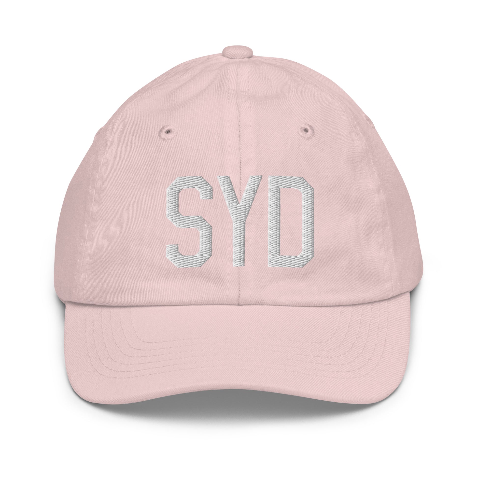 Airport Code Kid's Baseball Cap - White • SYD Sydney • YHM Designs - Image 31