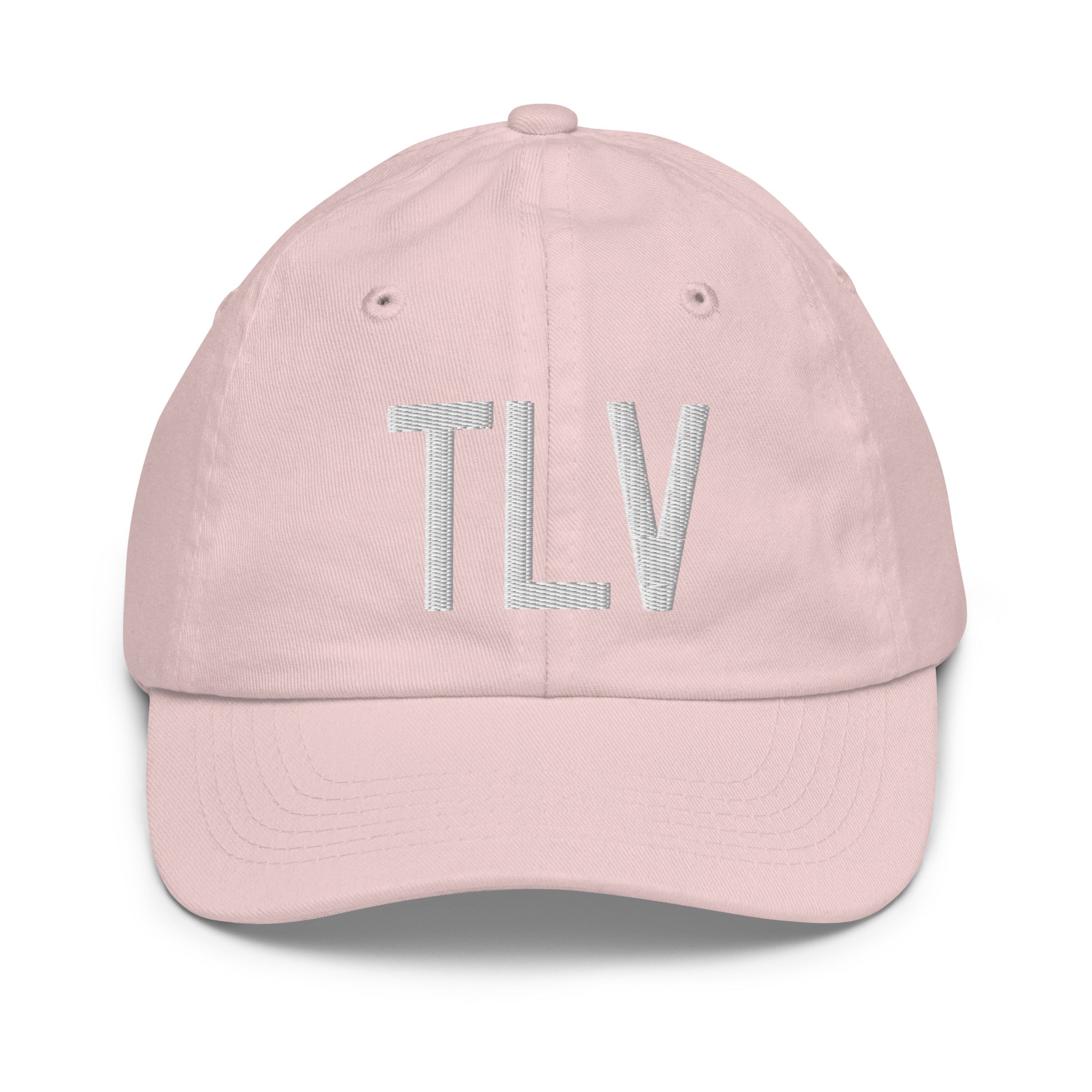 Airport Code Kid's Baseball Cap - White • TLV Tel Aviv • YHM Designs - Image 31