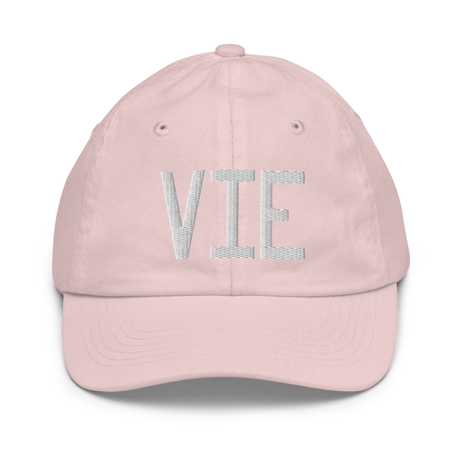 Airport Code Kid's Baseball Cap - White • VIE Vienna • YHM Designs - Image 31