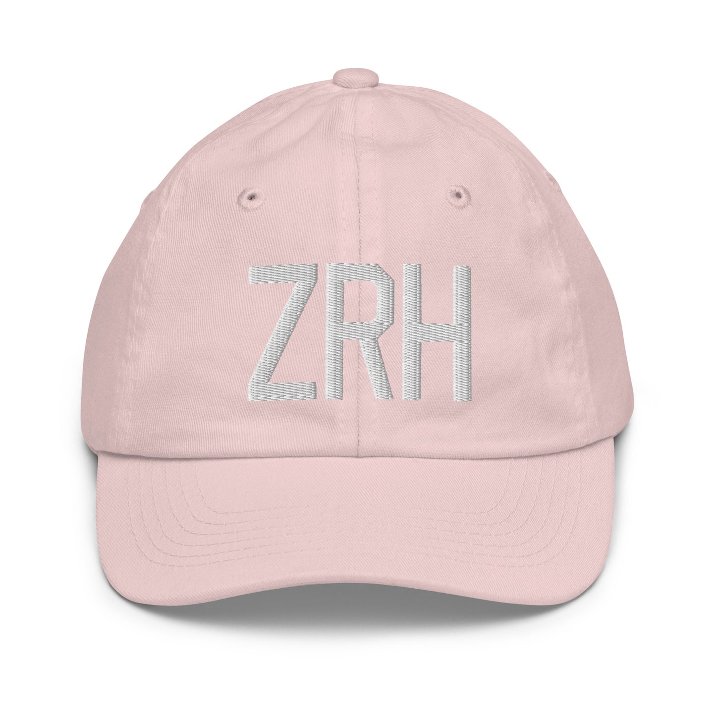 Airport Code Kid's Baseball Cap - White • ZRH Zurich • YHM Designs - Image 31