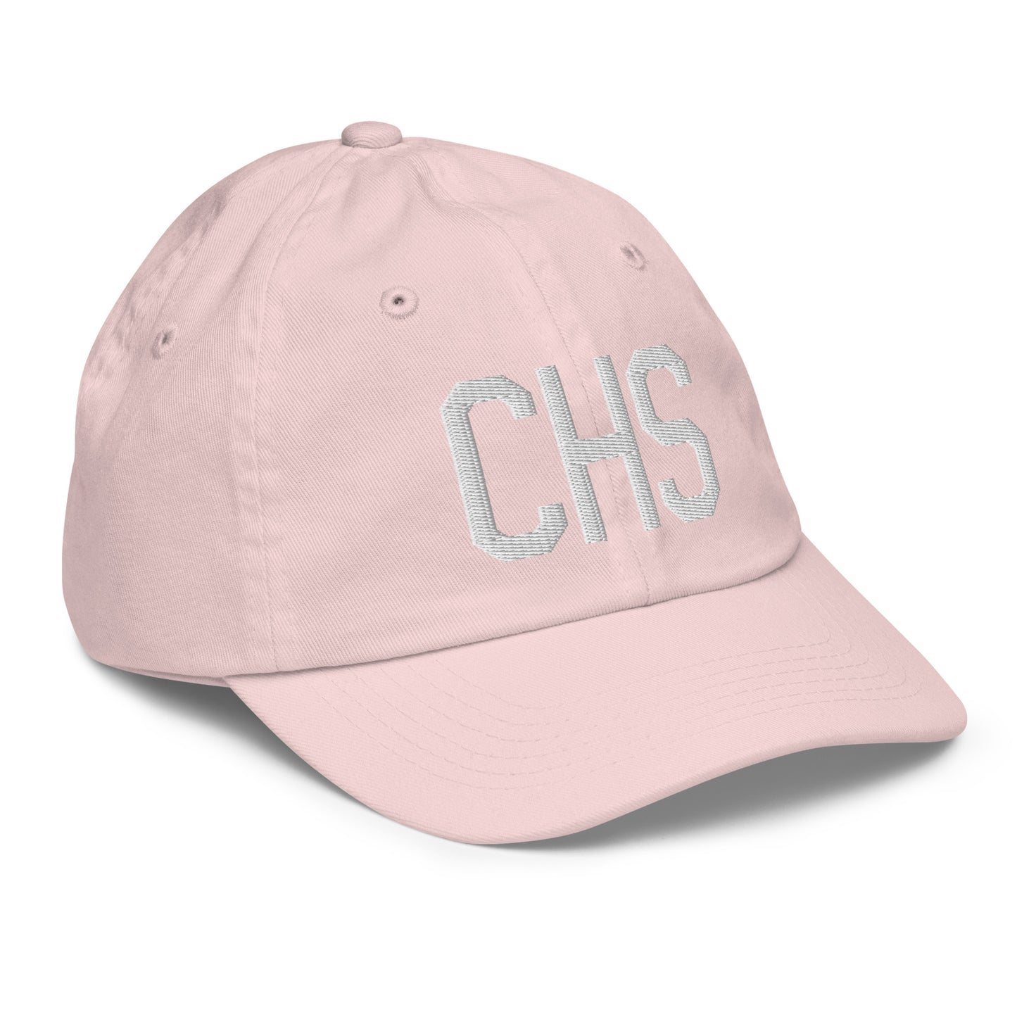 Airport Code Kid's Baseball Cap - White • CHS Charleston • YHM Designs - Image 32