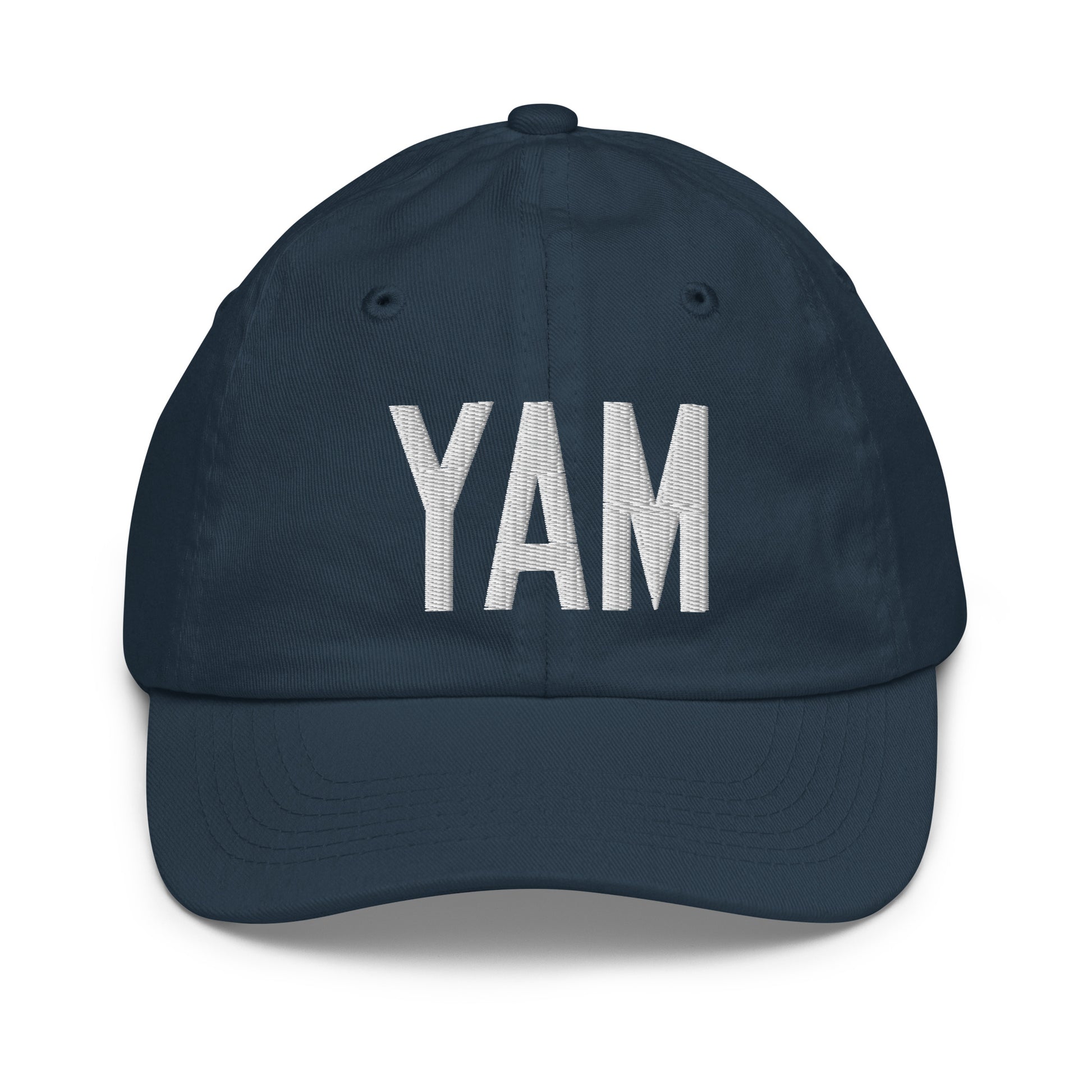 Airport Code Kid's Baseball Cap - White • YAM Sault-Ste-Marie • YHM Designs - Image 14