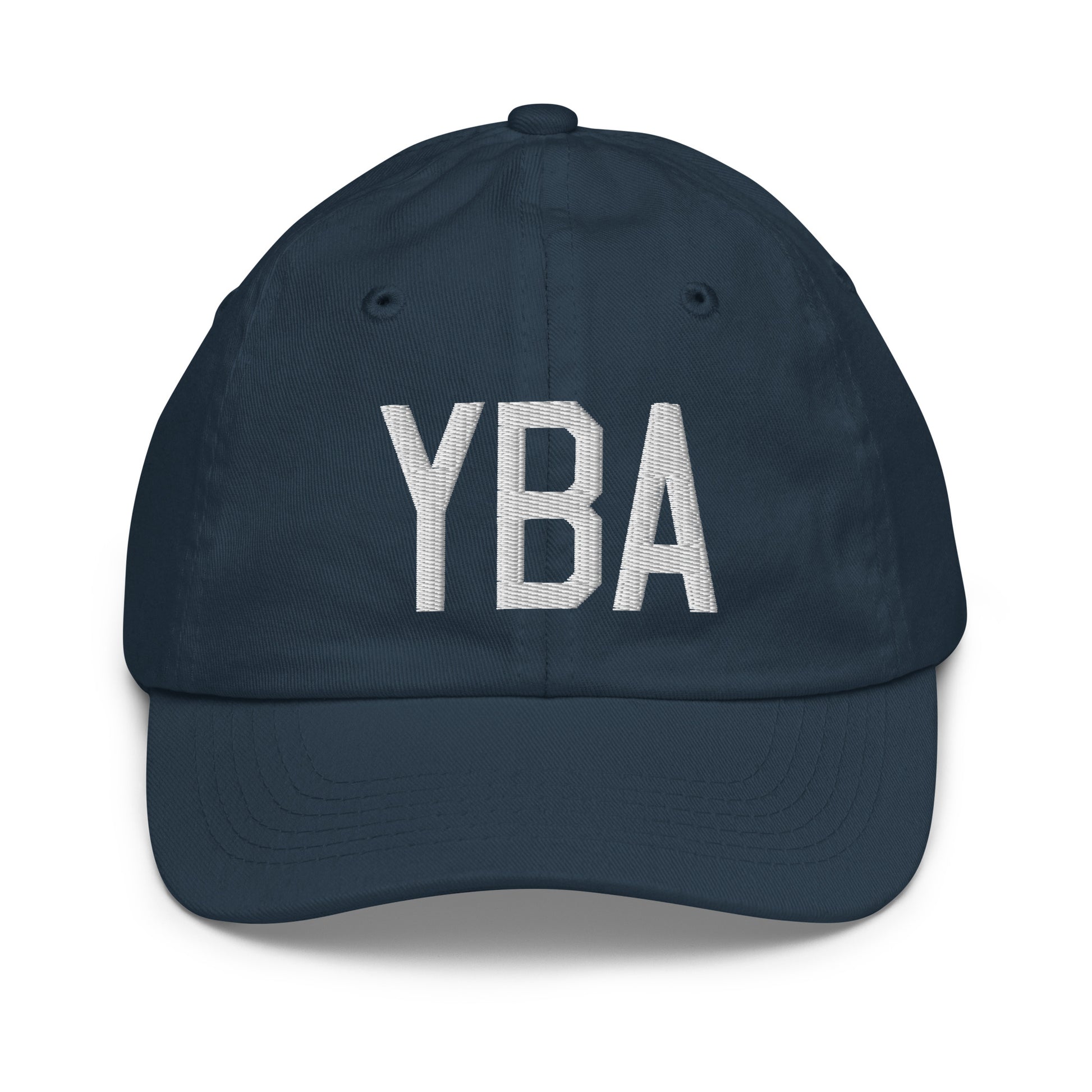 Airport Code Kid's Baseball Cap - White • YBA Banff • YHM Designs - Image 14